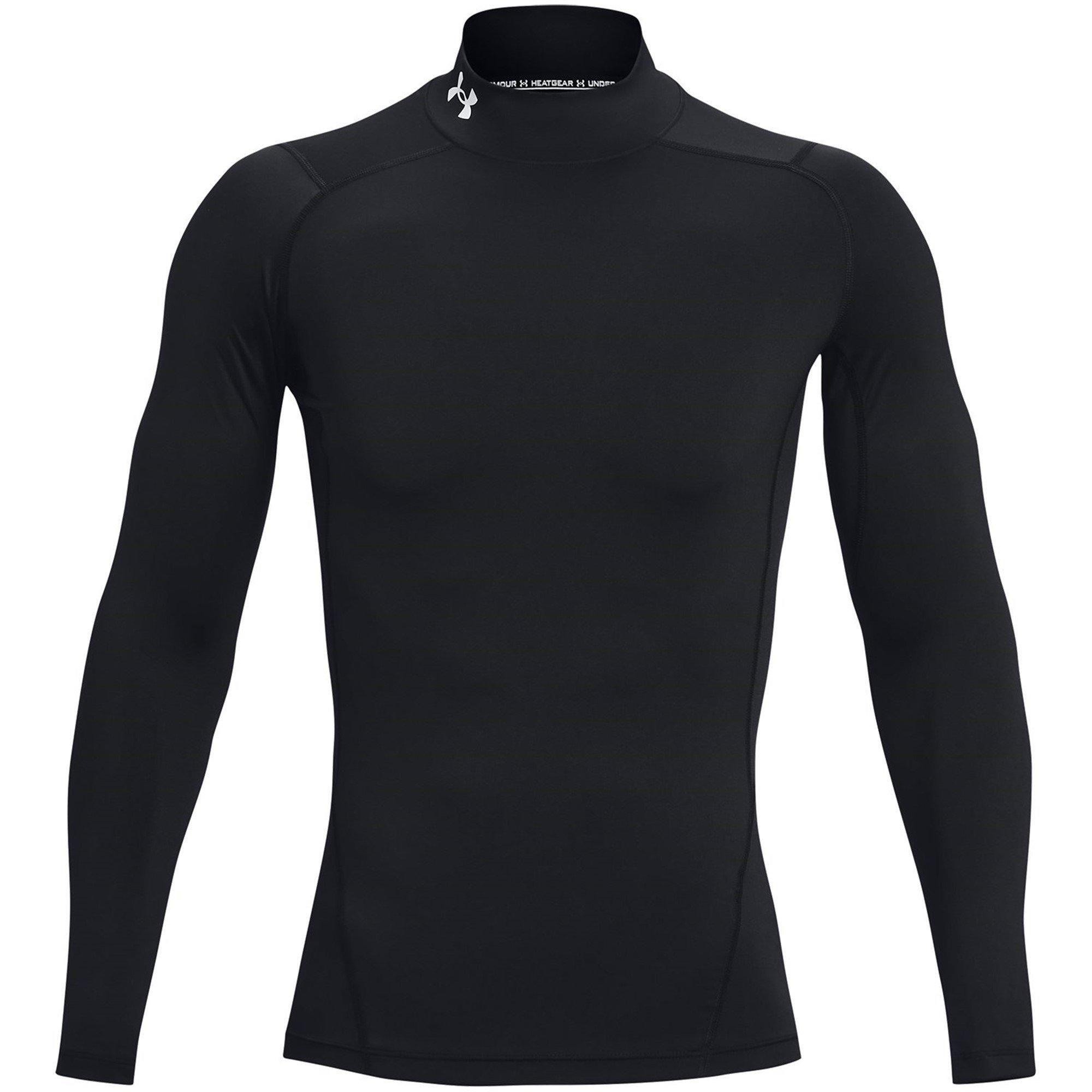 Black/White - Under Armour - Armour HeatGear® Mens Compression Mock Long Sleeve - 1