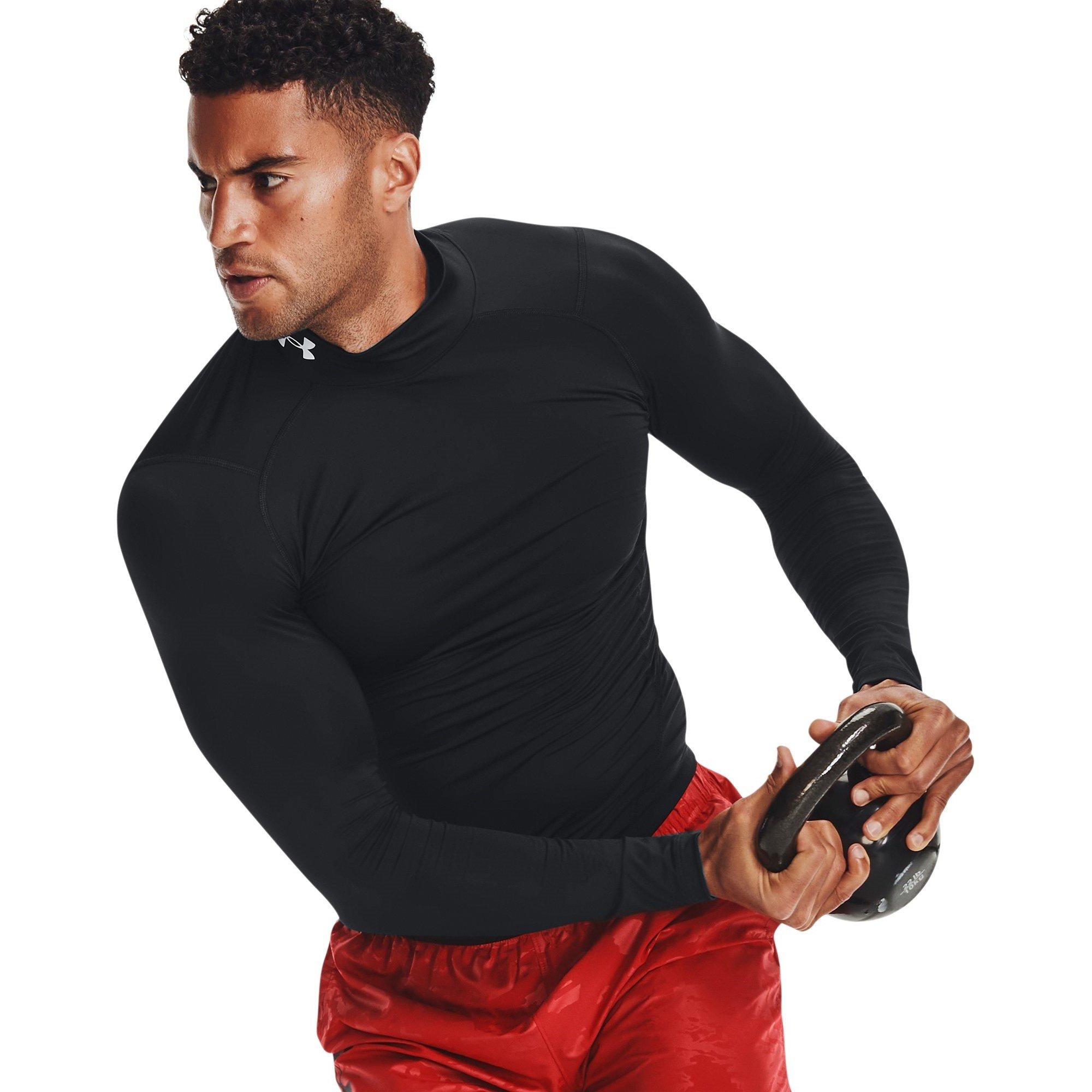 Black/White - Under Armour - Armour HeatGear® Mens Compression Mock Long Sleeve - 9