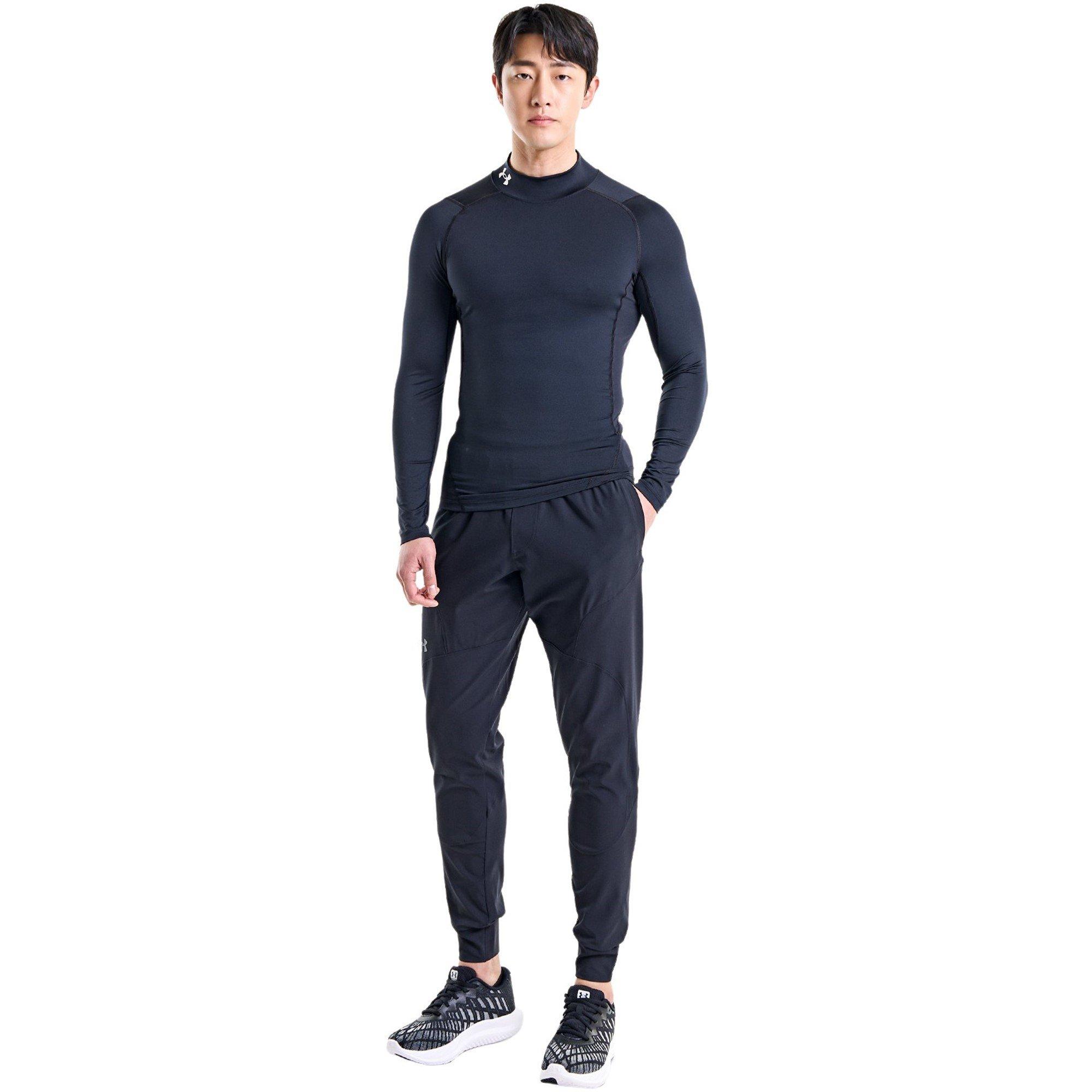 Black/White - Under Armour - Armour HeatGear® Mens Compression Mock Long Sleeve - 10