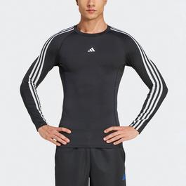 adidas TECHFIT Compression Training 3 Stripes Mens Base Layer Top