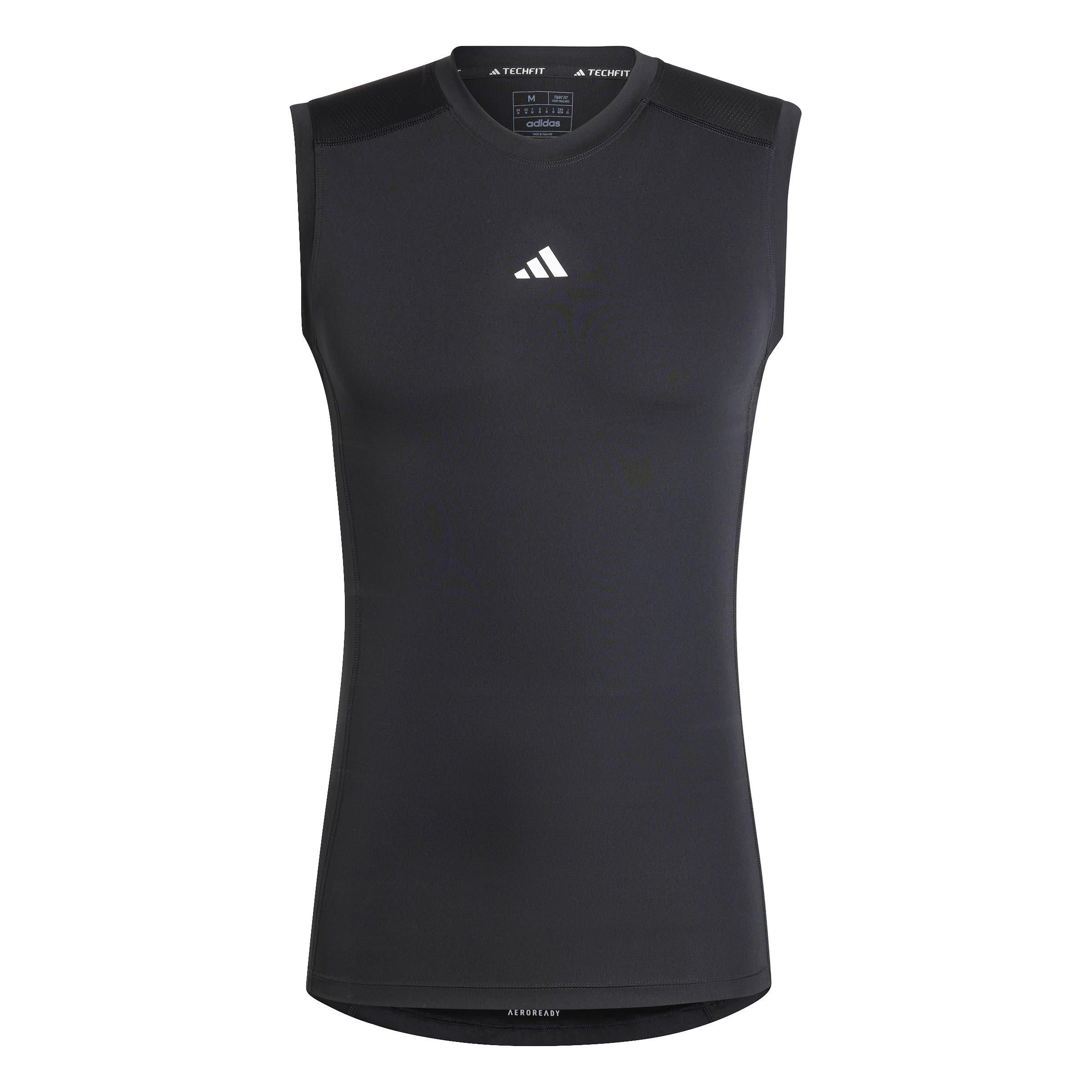 Black - adidas - TECHFIT Compression Training Sleeveless Tank Top Mens - 1