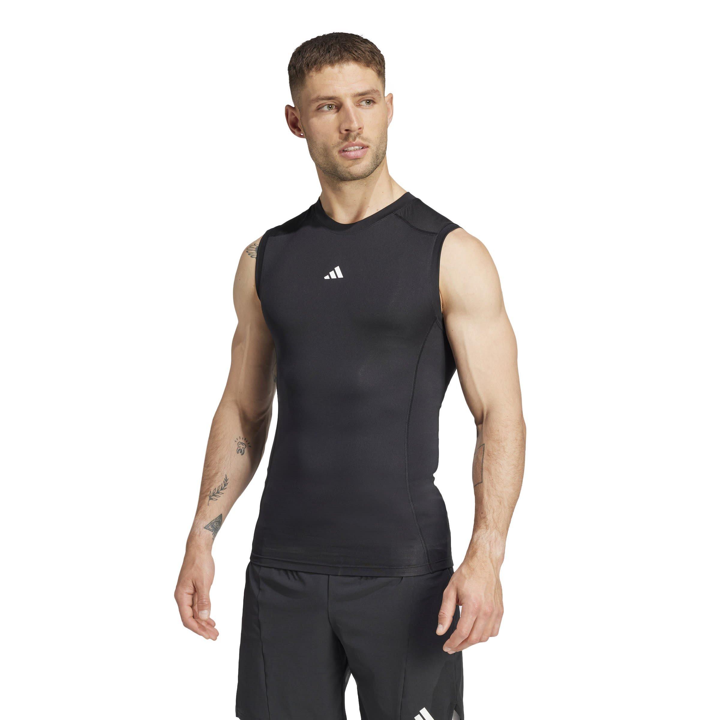 Black - adidas - TECHFIT Compression Training Sleeveless Tank Top Mens - 2