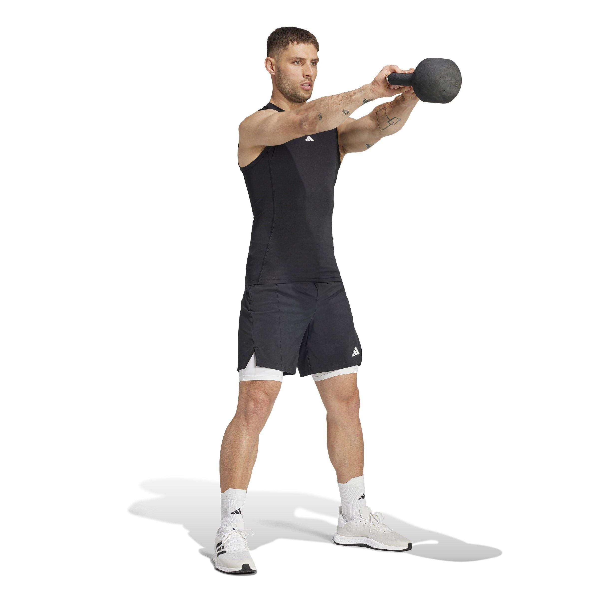 Black - adidas - TECHFIT Compression Training Sleeveless Tank Top Mens - 4