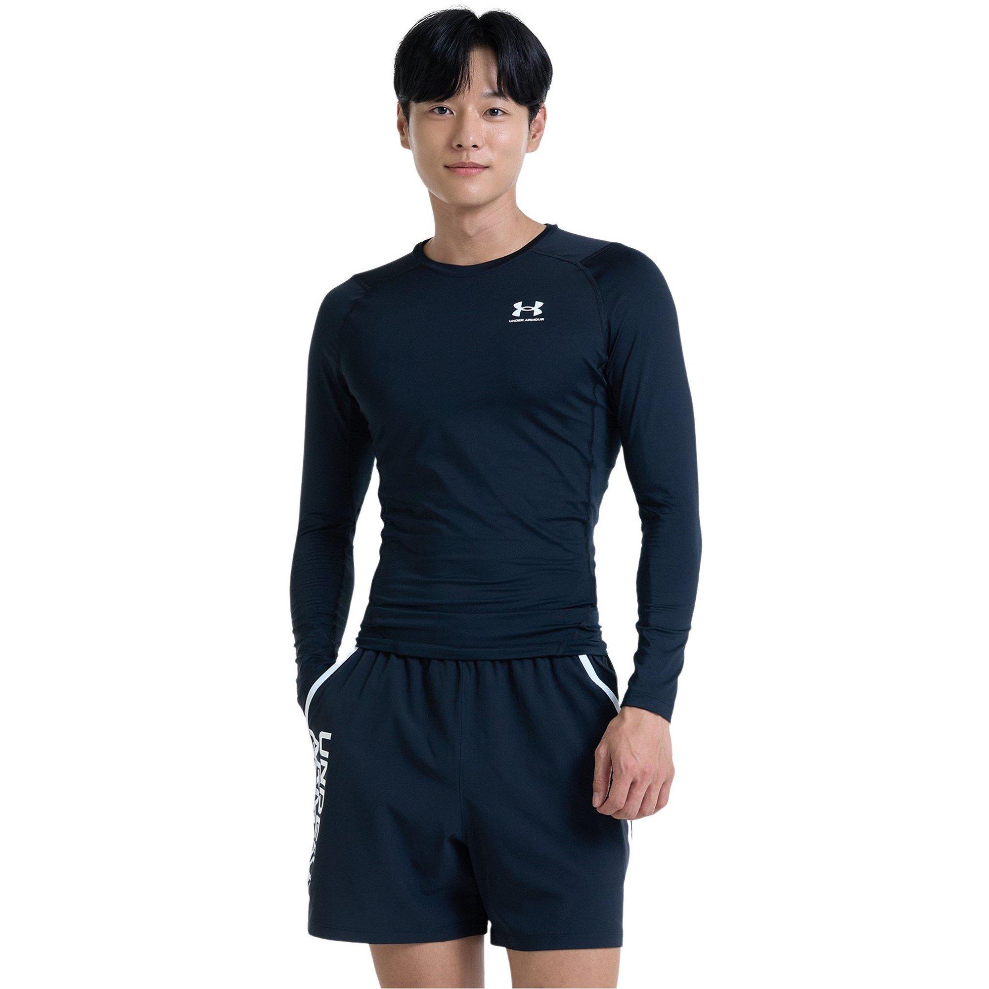 Black/White - Under Armour - Under Heat Gear Mens Base Layer Top - 5