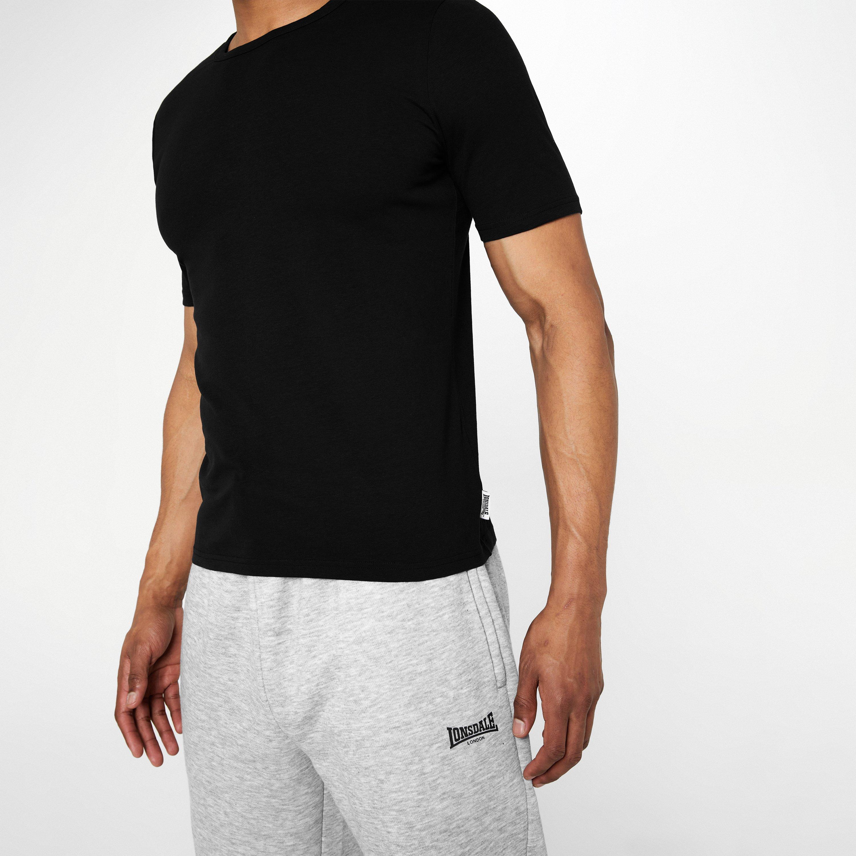 Black - Lonsdale - Single T Shirt Mens - 5