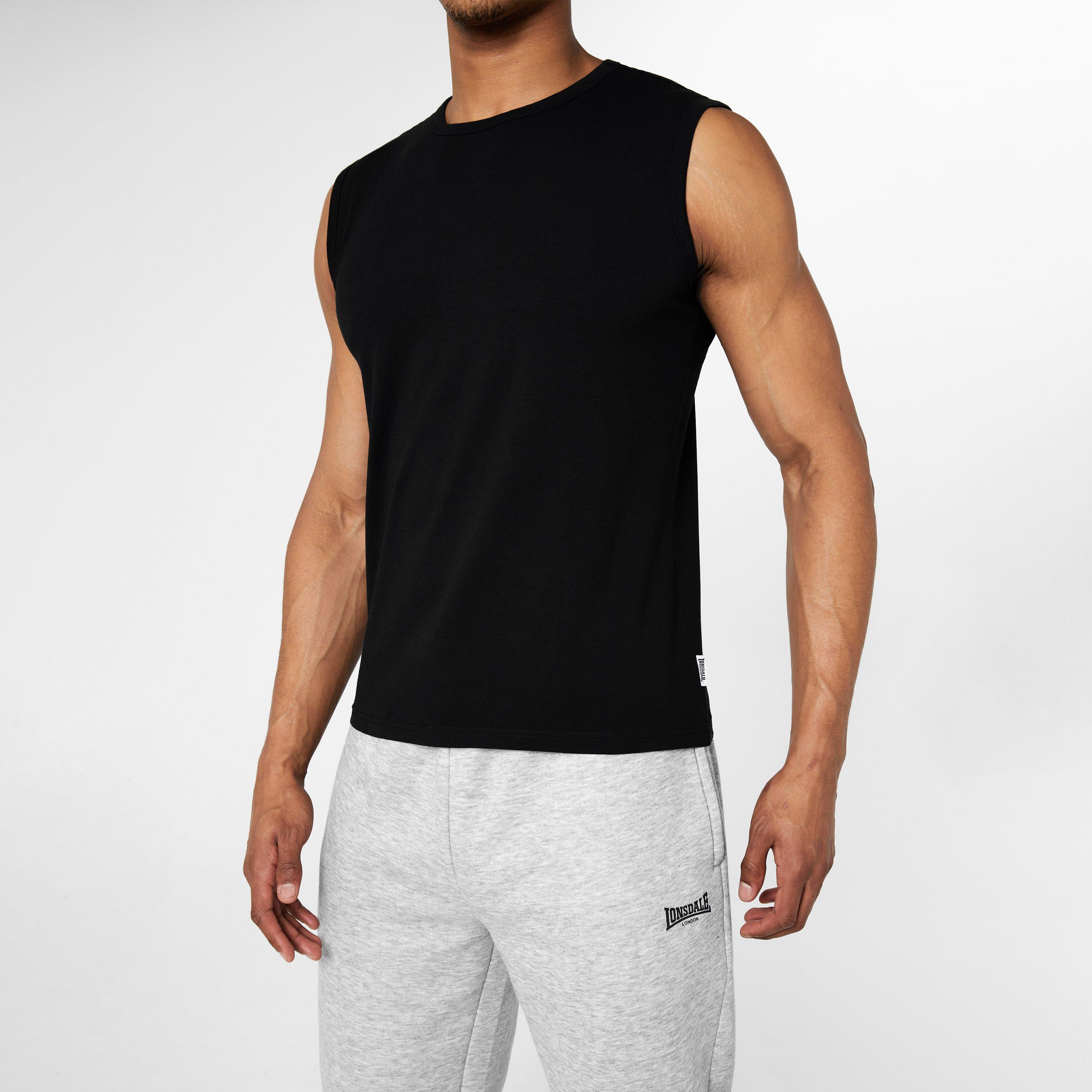 Black - Lonsdale - Sleeveless T-Shirt Mens - 3