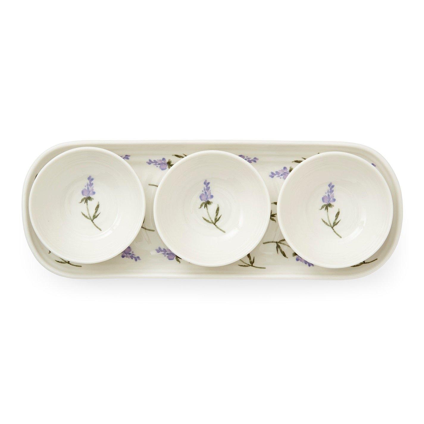 Multi - Portmeirion - Sophie Conran Lavandula 3 Bowl & Tray Set - 3