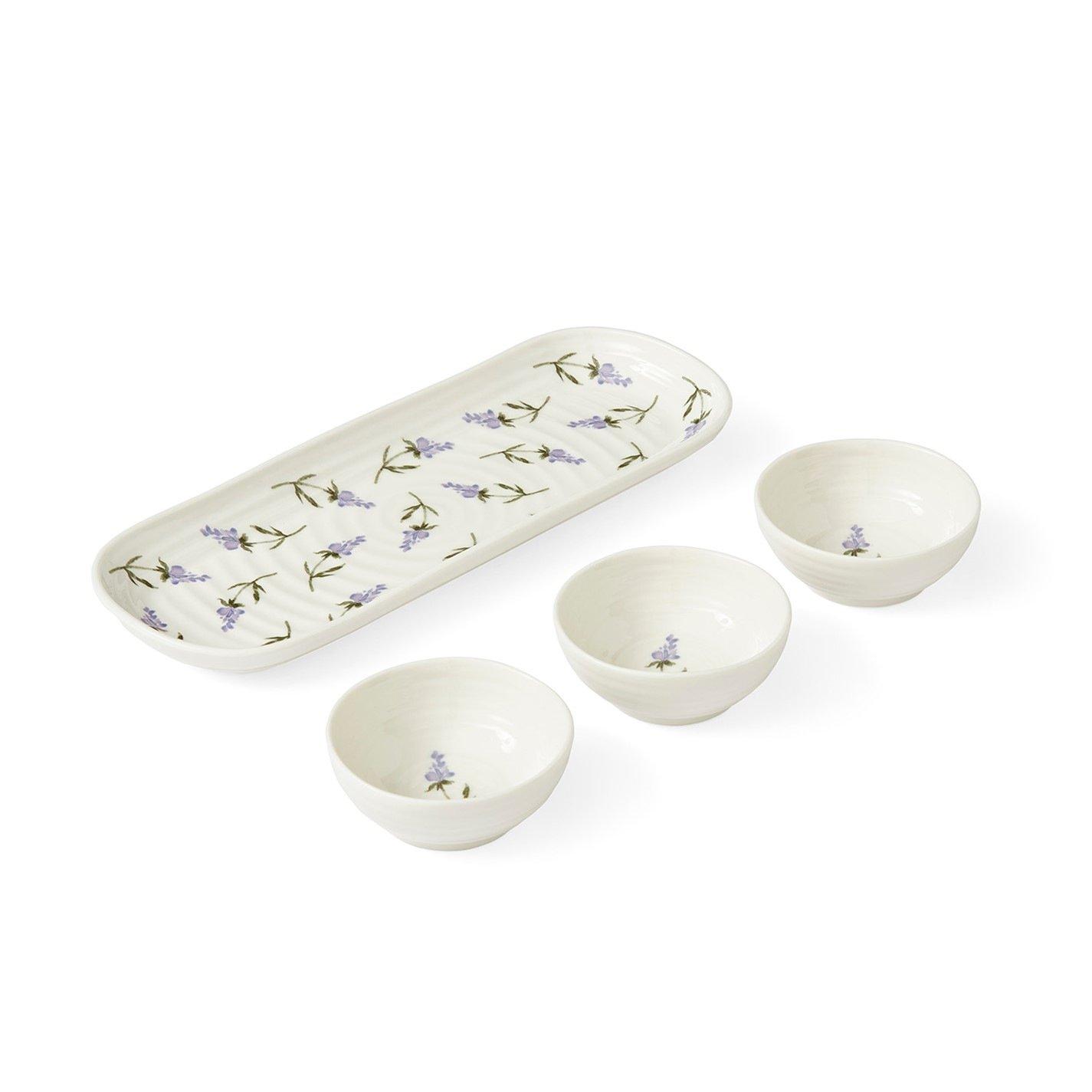 Multi - Portmeirion - Sophie Conran Lavandula 3 Bowl & Tray Set - 4