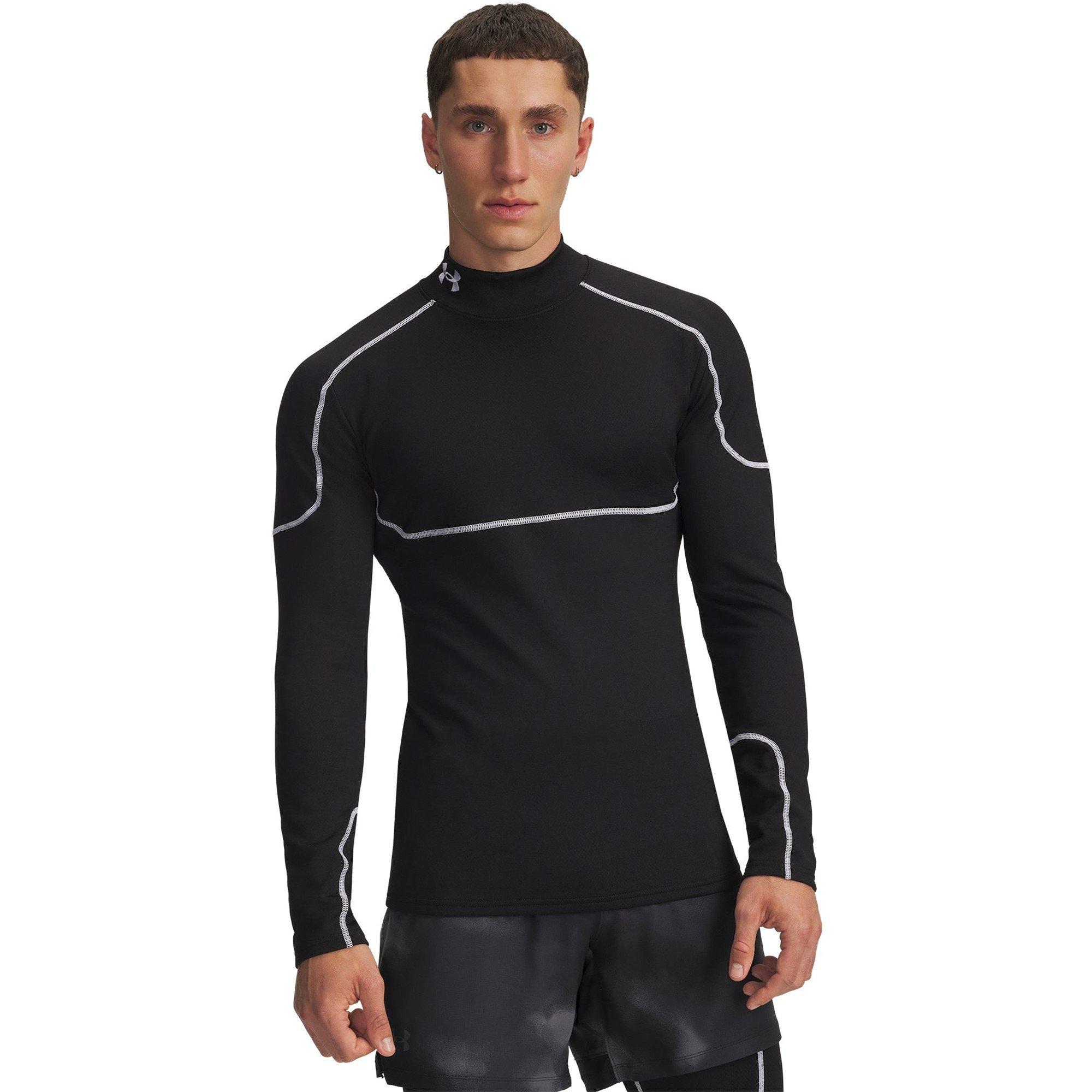 Black - Under Armour - Men's Cold Weather Grid Long Sleeve Mock Baselayer Top - 1