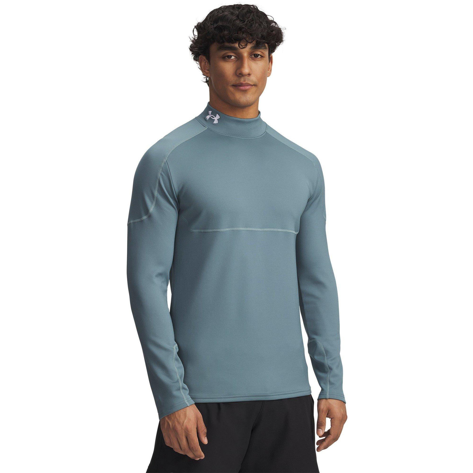 мъжко 's Cold Weather Grid Long Sleeve Mock Baselayer Top