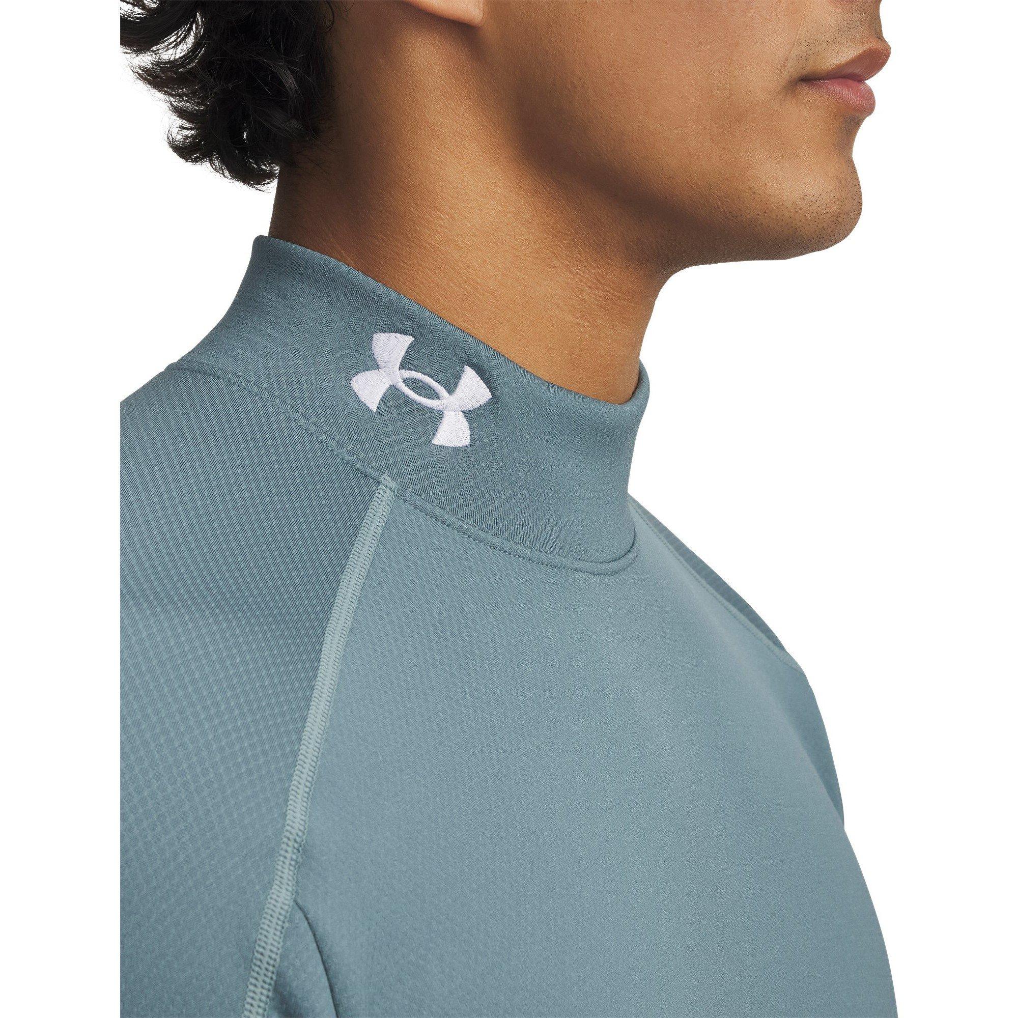 Azul - Under Armour - Men's Cold Weather Grid Long Sleeve Mock Baselayer Top - 3
