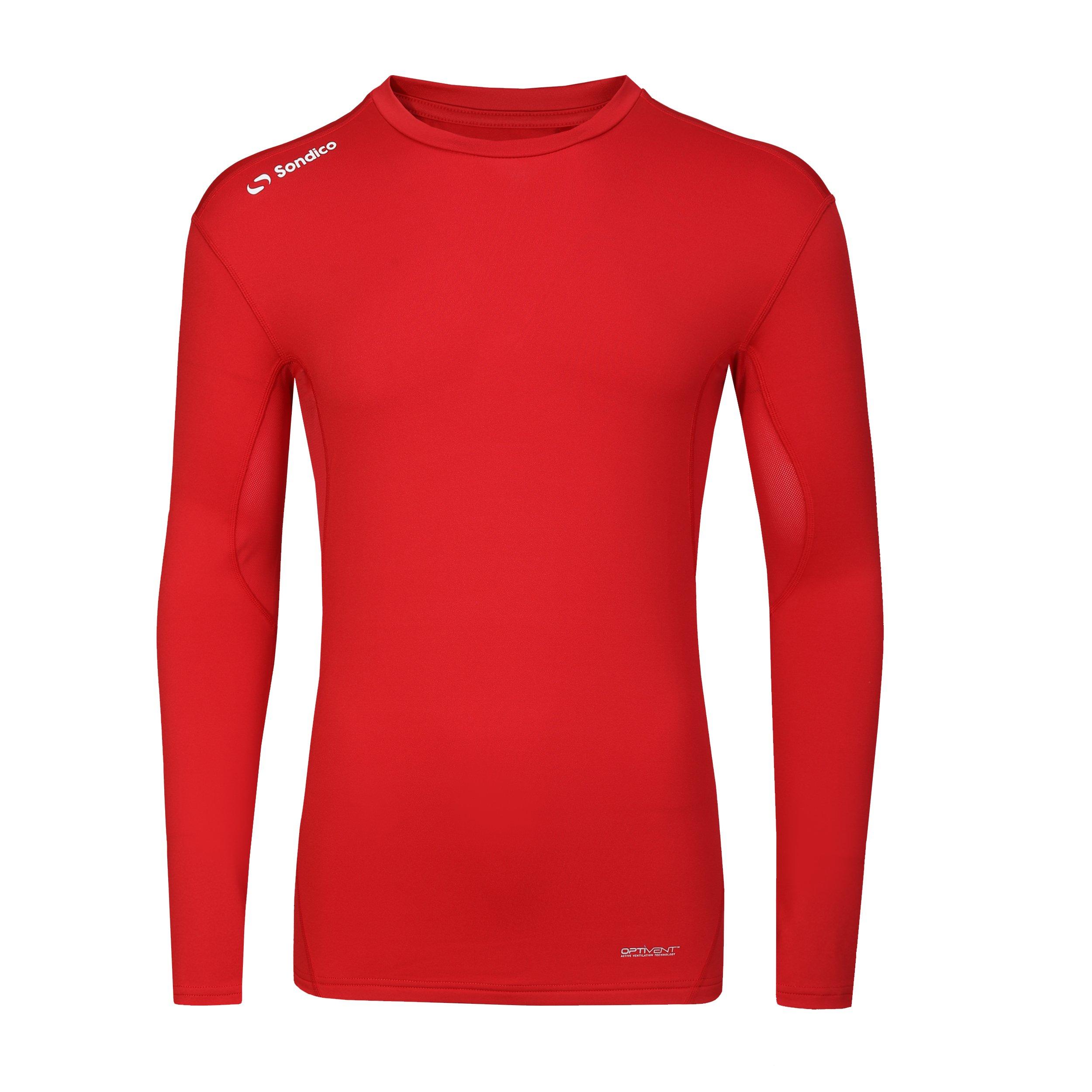 Sondico Men's Core Base Long Sleeve - Red - XS