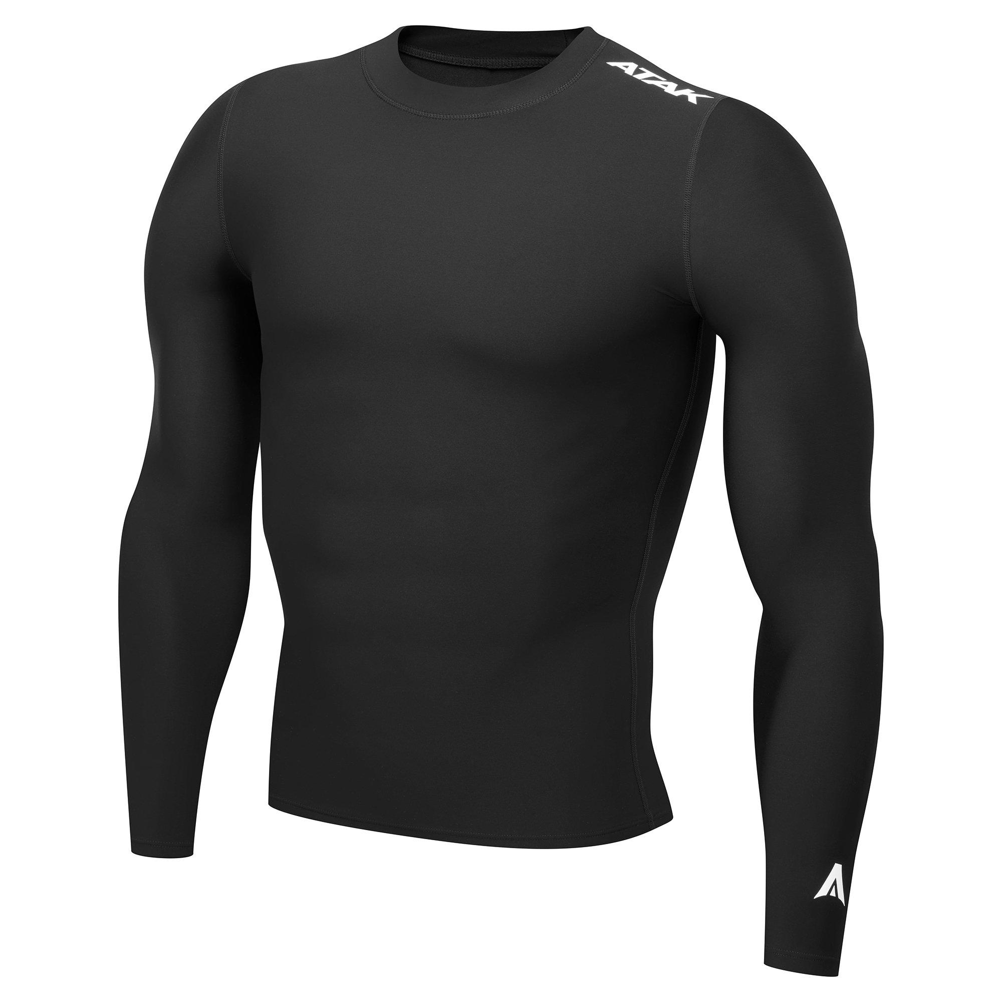 Atak Sports Men's Atak Compression Long Sleeve Top Senior - Black - Medium