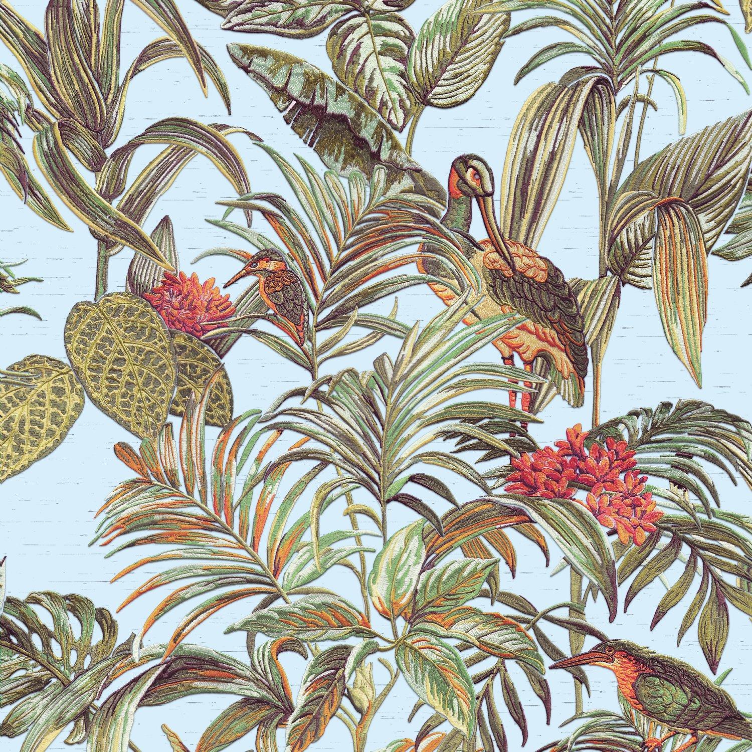Design Id  Did Bird Of Paradise Aqua Wallpaper - Green