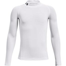 Under Armour Nike cropped long sleeve t-shirt in white with roll neck