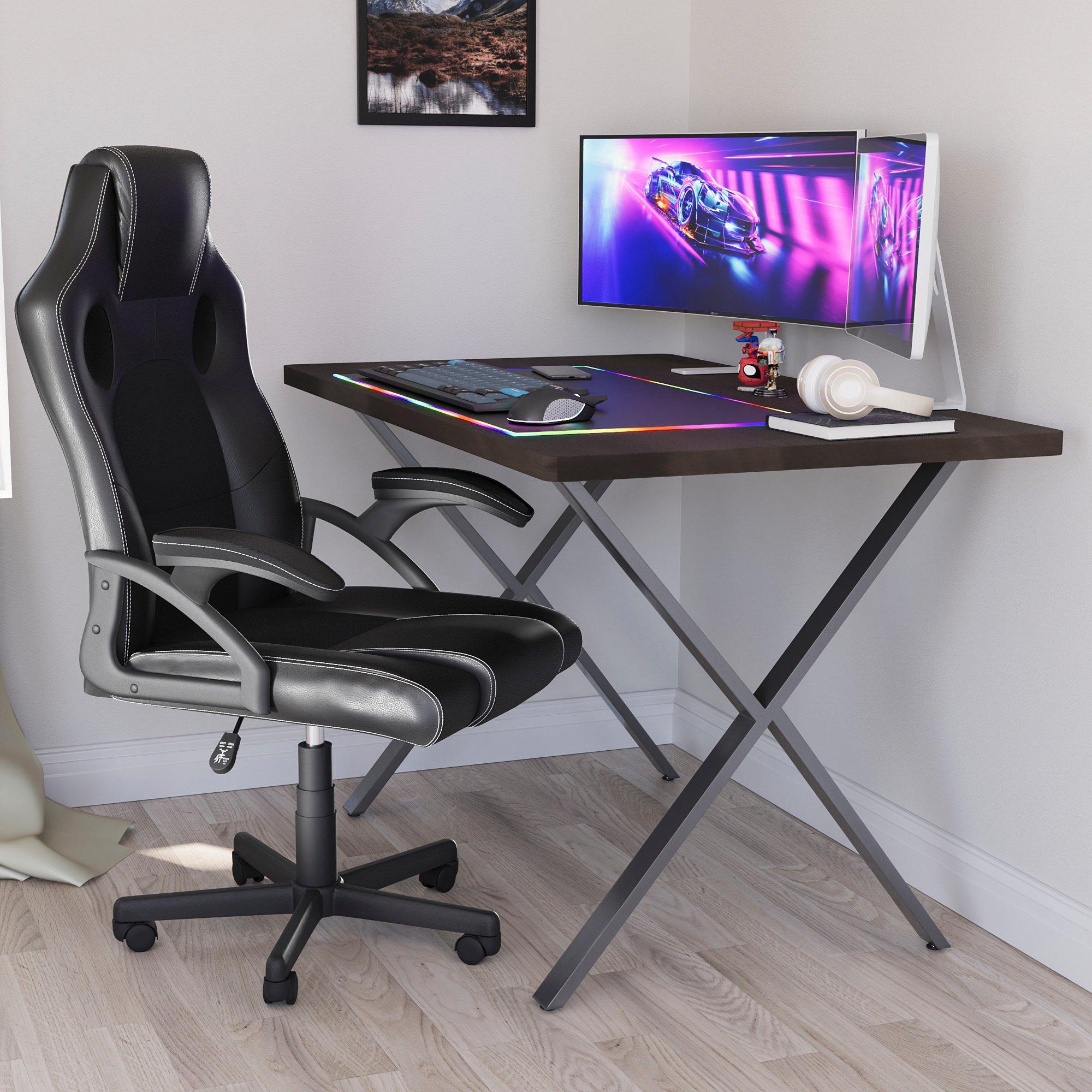Lassic Vida Designs Gaming Desk With X Shape Legs