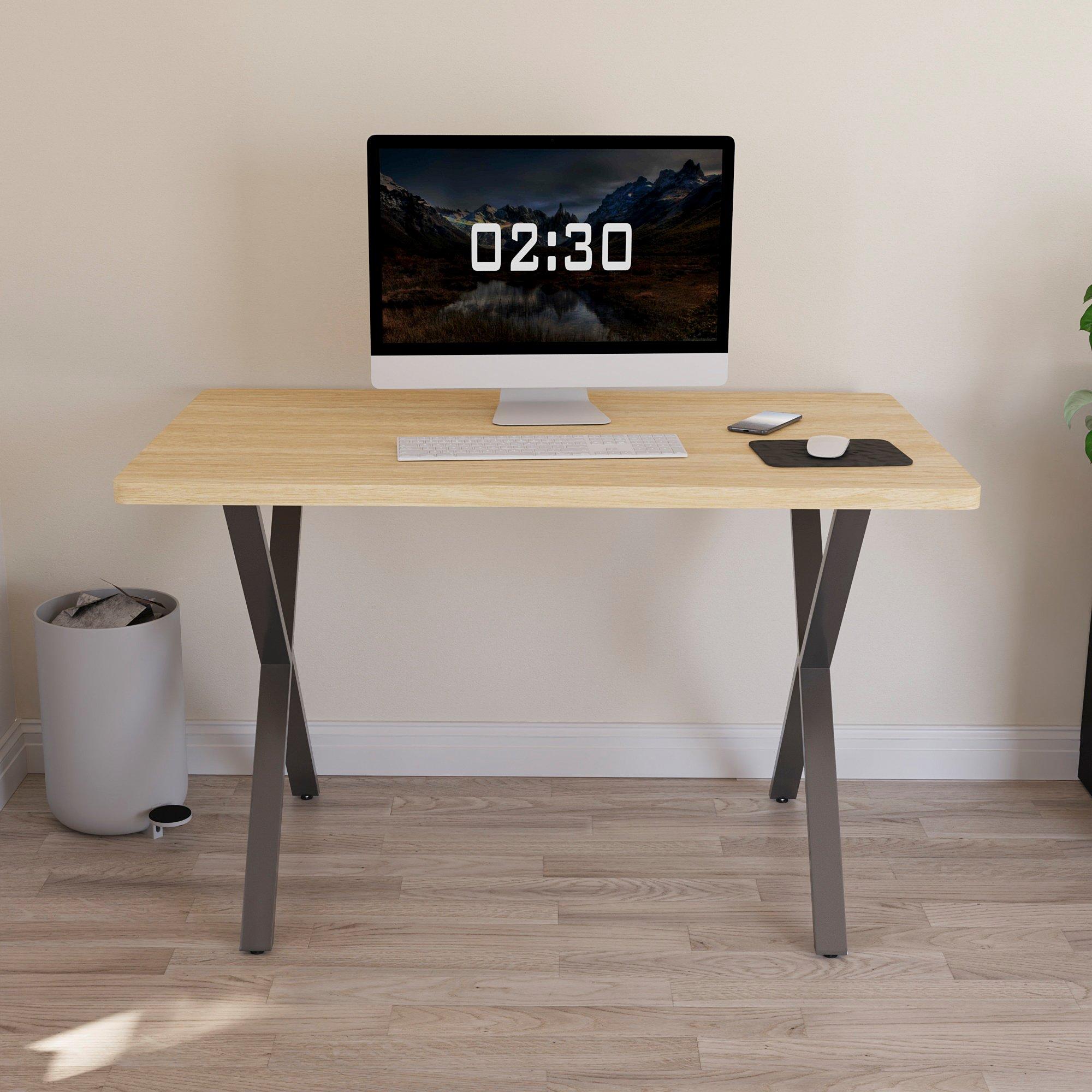 Oak - Lassic - Vida Designs Gaming Desk With X Shape Legs - 4