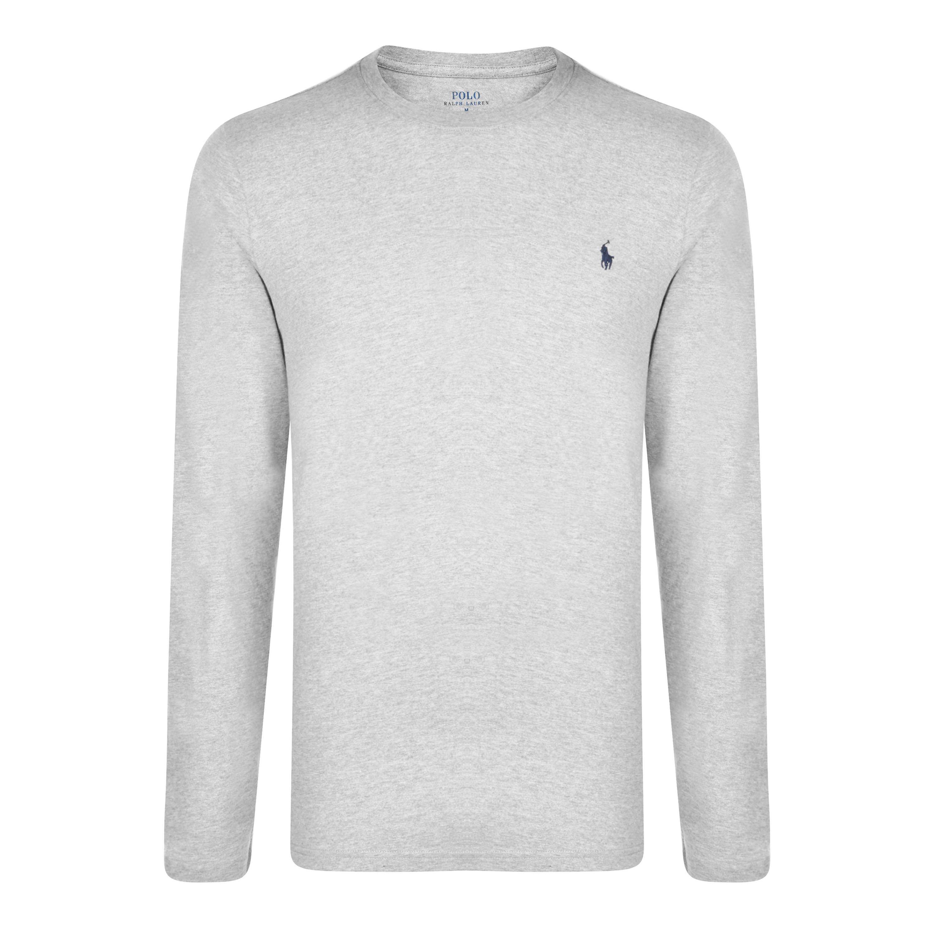 Polo Ralph Lauren Long Sleeve Crew Neck T-Shirt - Grey / Navy - XL