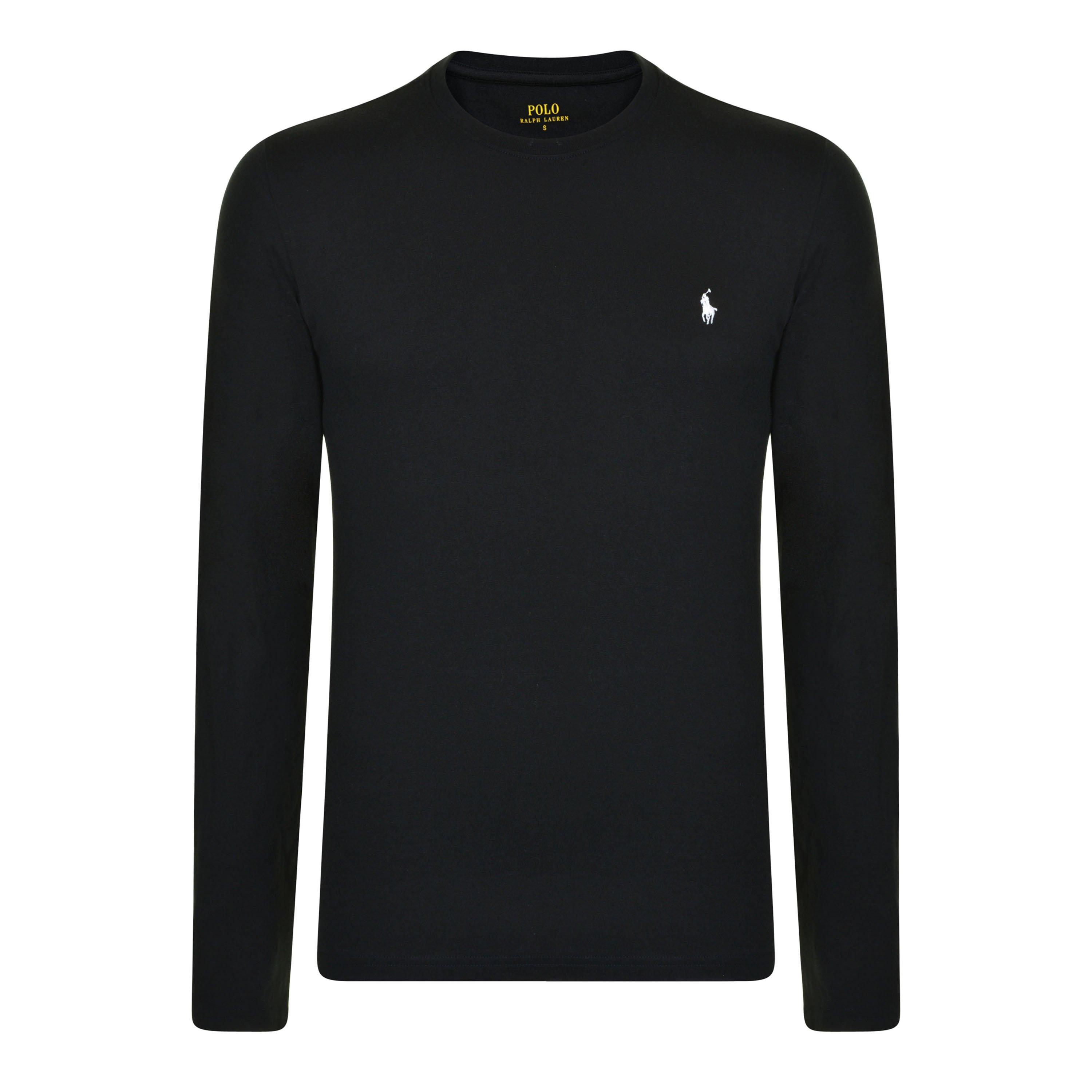Black/White - Polo Ralph Lauren - Long Sleeve Crew Neck T-Shirt - 1