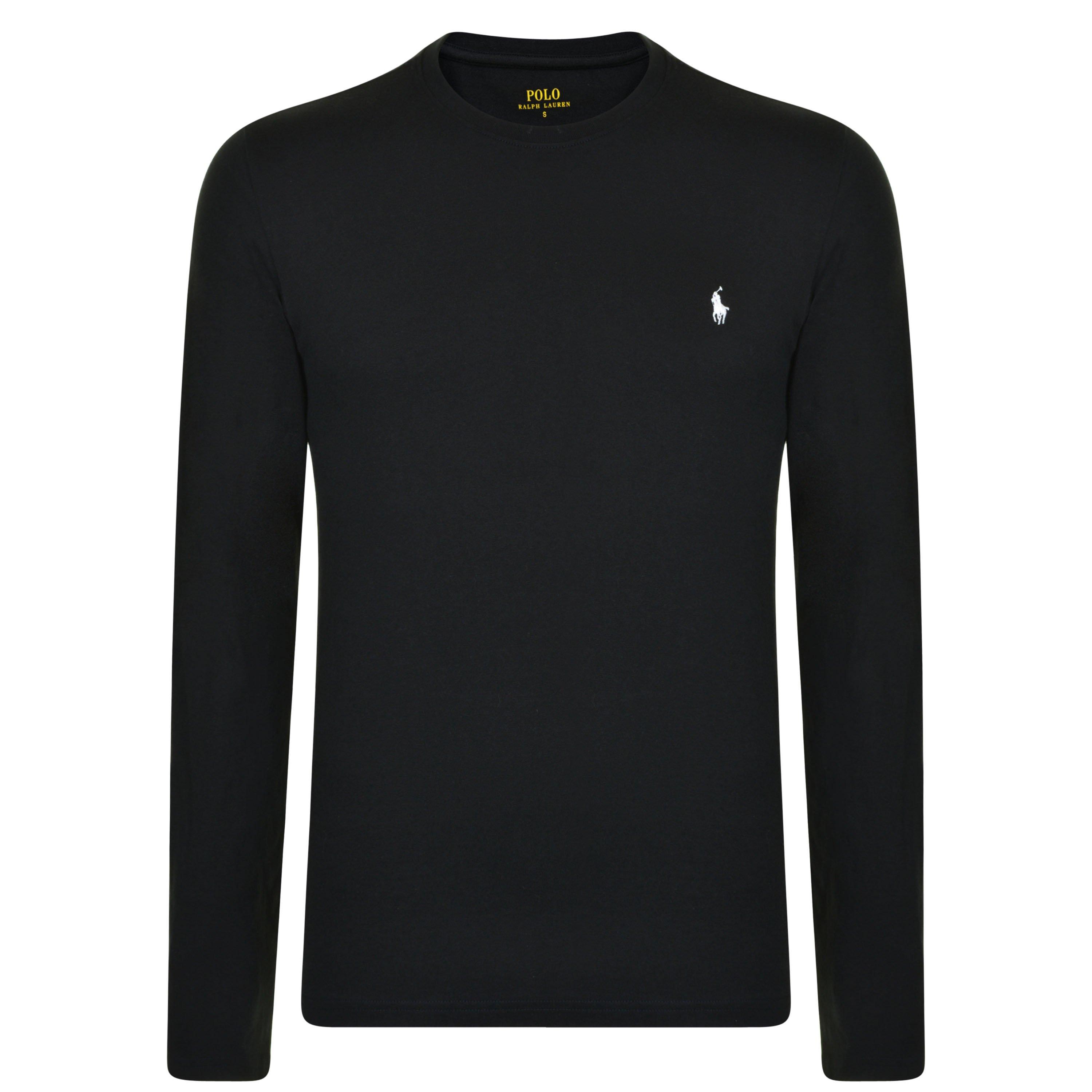 Black/White - Polo Ralph Lauren - Long Sleeve Crew Neck T-Shirt - 7