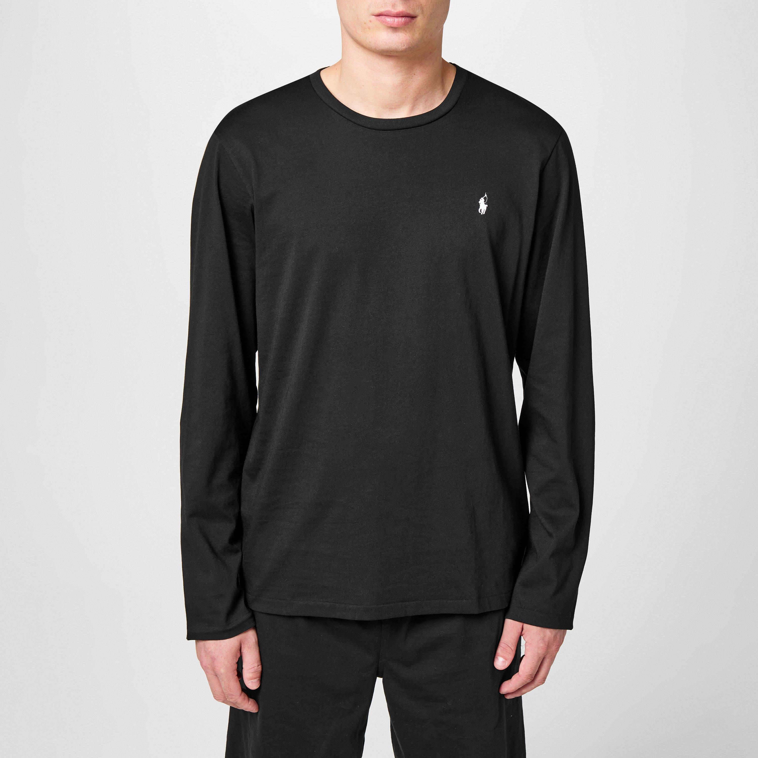 Black/White - Polo Ralph Lauren - Long Sleeve Crew Neck T-Shirt - 3