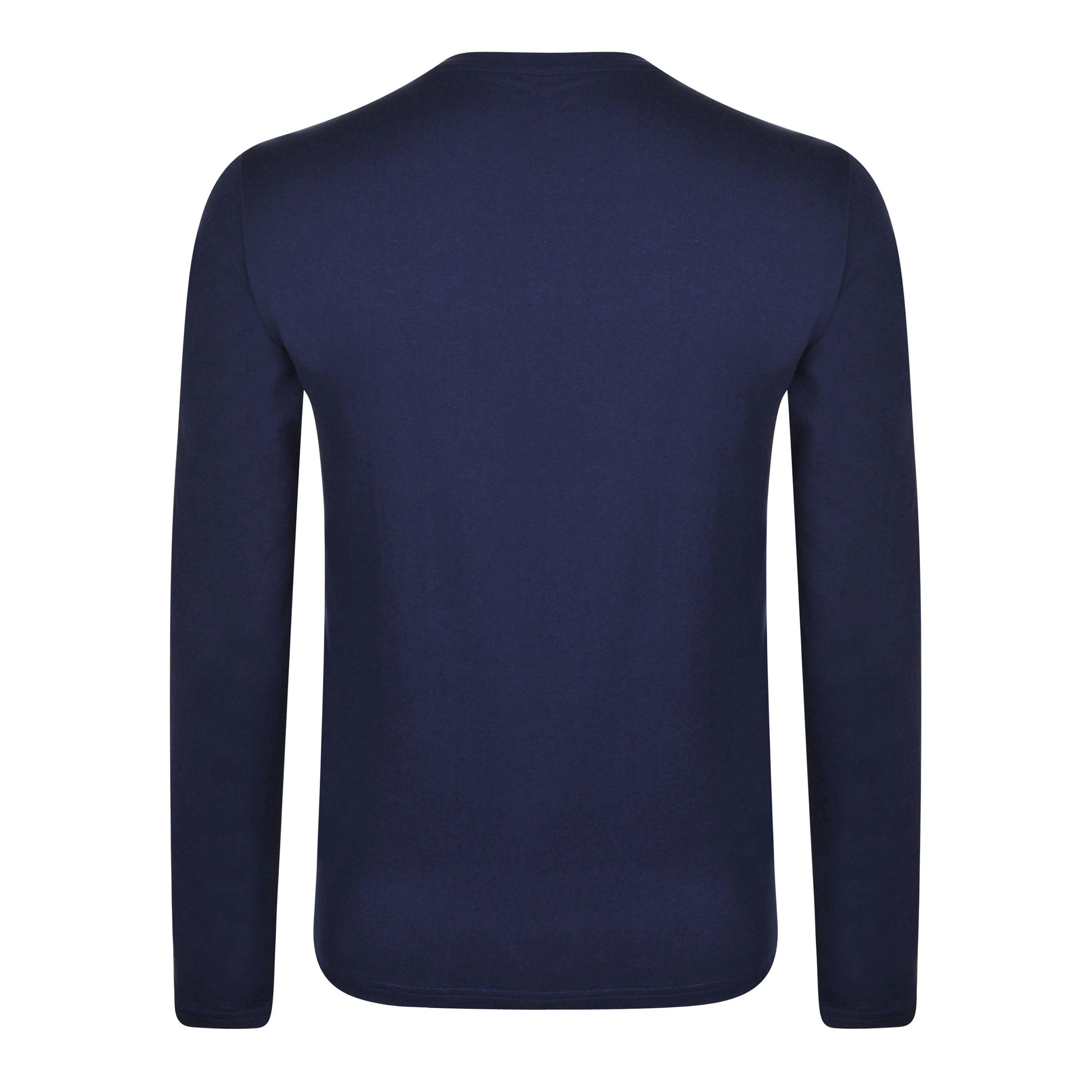 Navy/White - Polo Ralph Lauren - Long Sleeve Crew Neck T-Shirt - 2