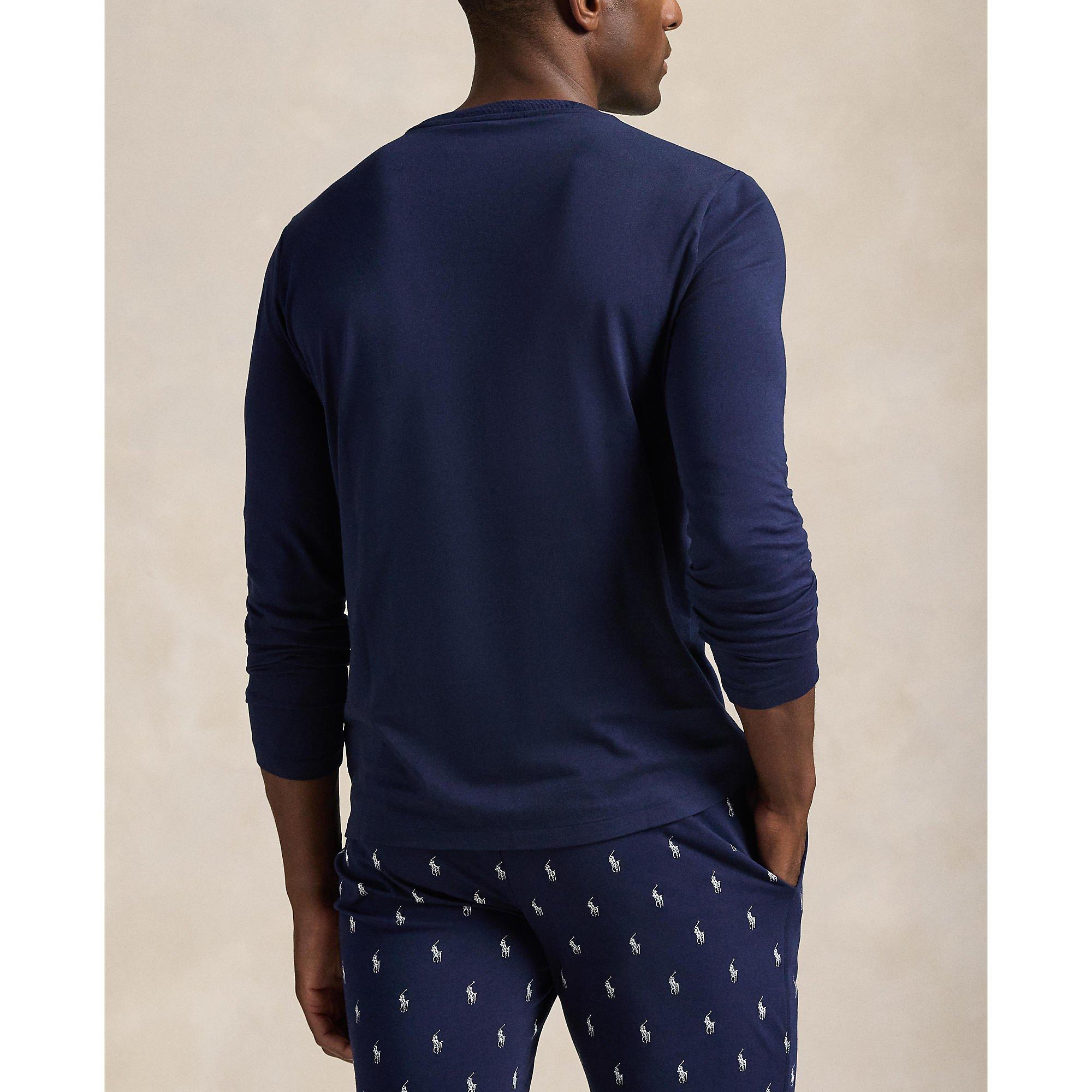 Navy/White - Polo Ralph Lauren - Long Sleeve Crew Neck T-Shirt - 4