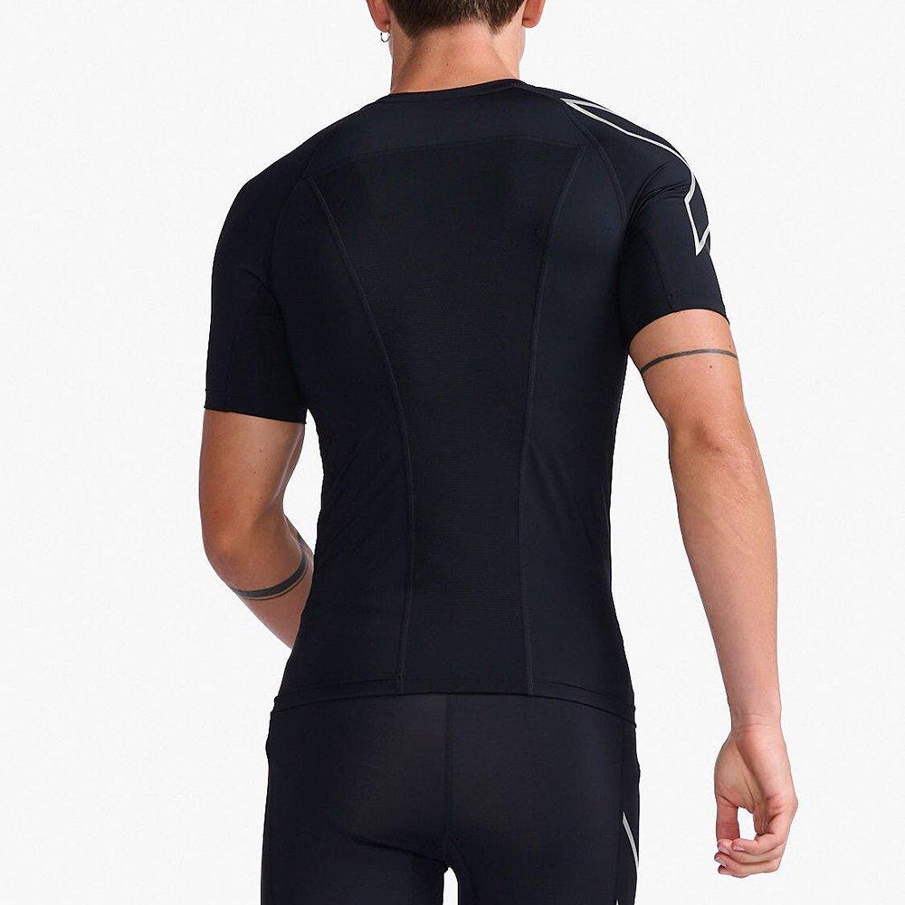 Black/Silver - 2XU - Core Compression Mens Base Layer Short Sleeve Top - 2