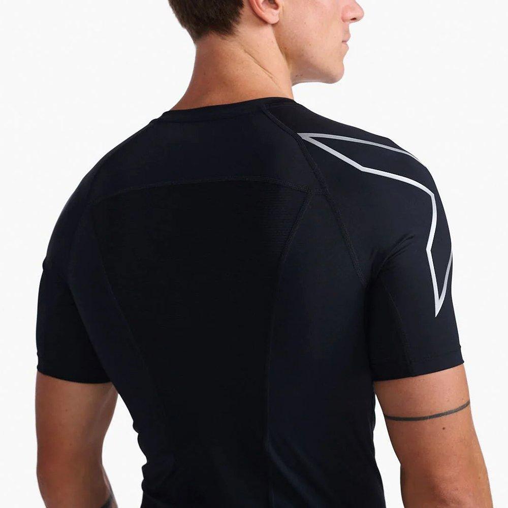 Black/Silver - 2XU - Core Compression Mens Base Layer Short Sleeve Top - 5