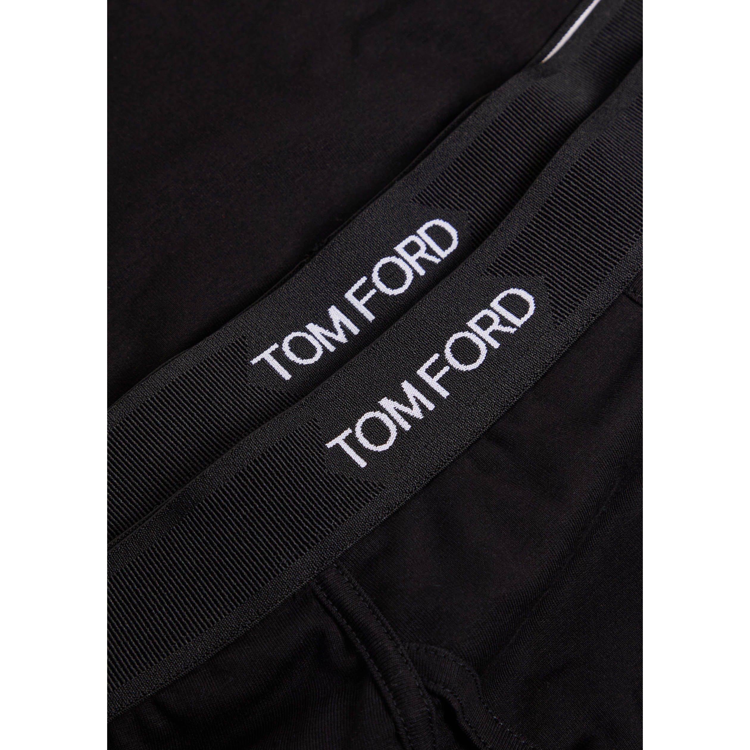 BLACK - Tom Ford - Men's Stretch Cotton Mid-Rise 2 Pack Boxers - 2