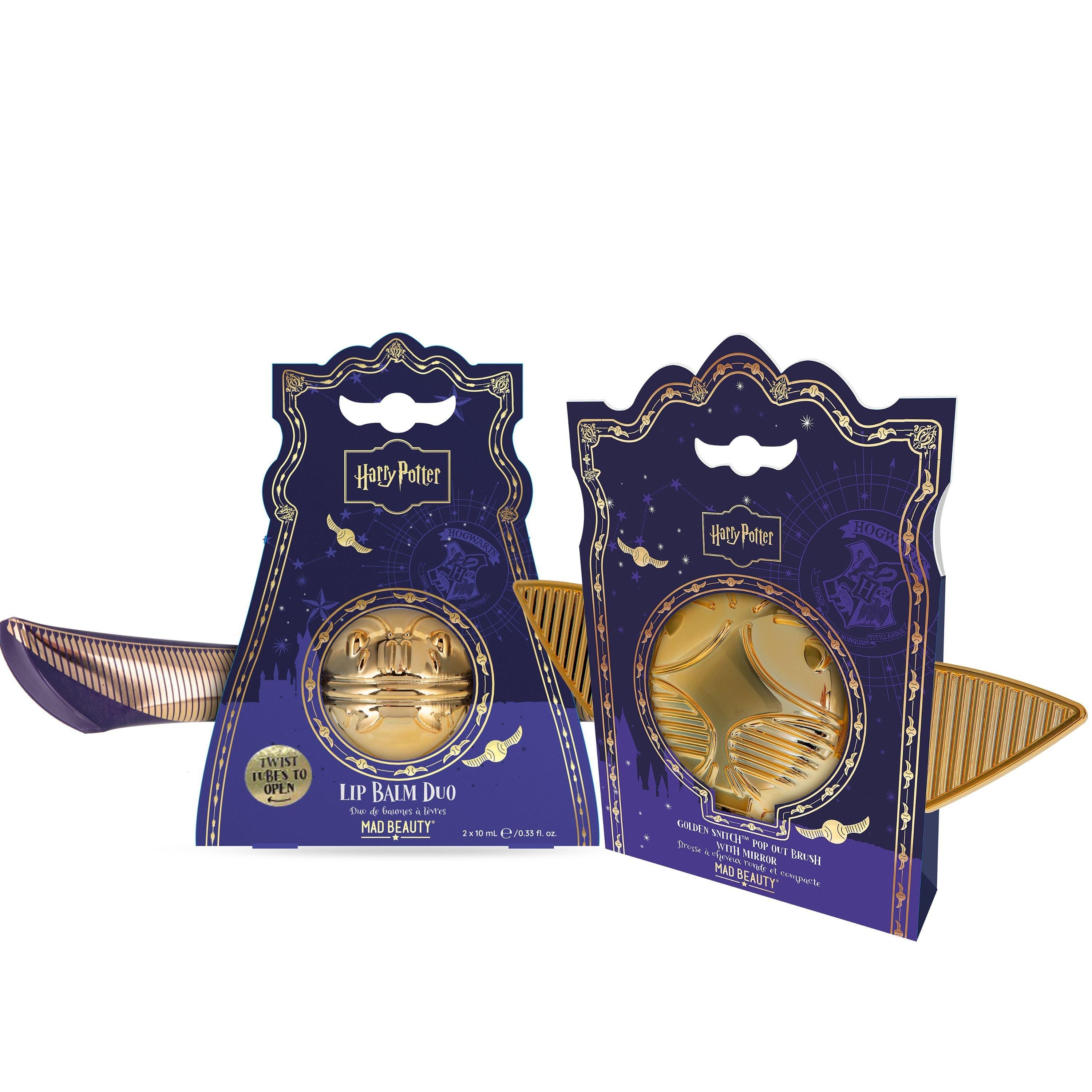 Harry Potter Women's Golden Snitch Hair Brush And Lip Balm -  - 1