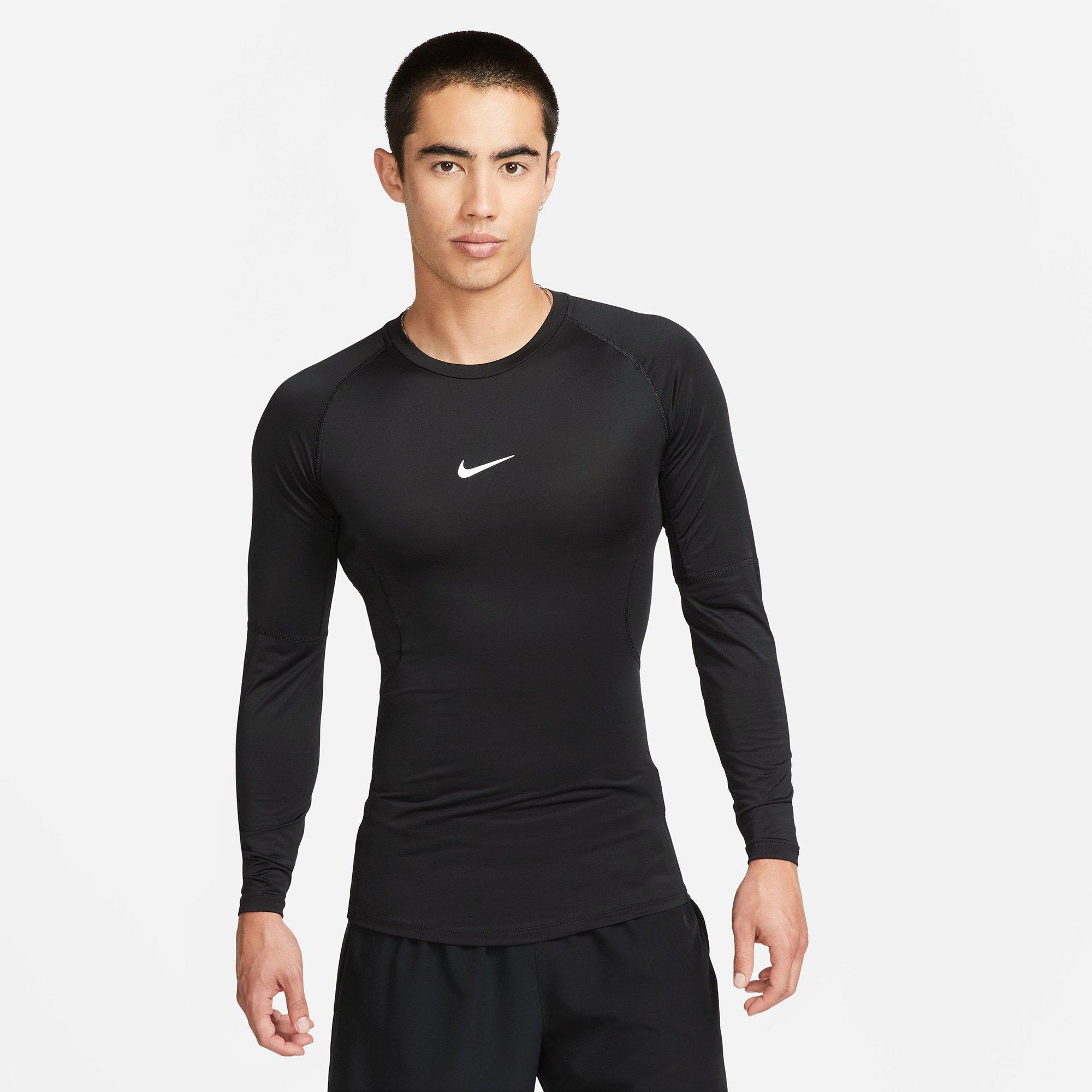 Black/White - Nike - Pro Dri FIT Mens Long Sleeve Performance Top - 5