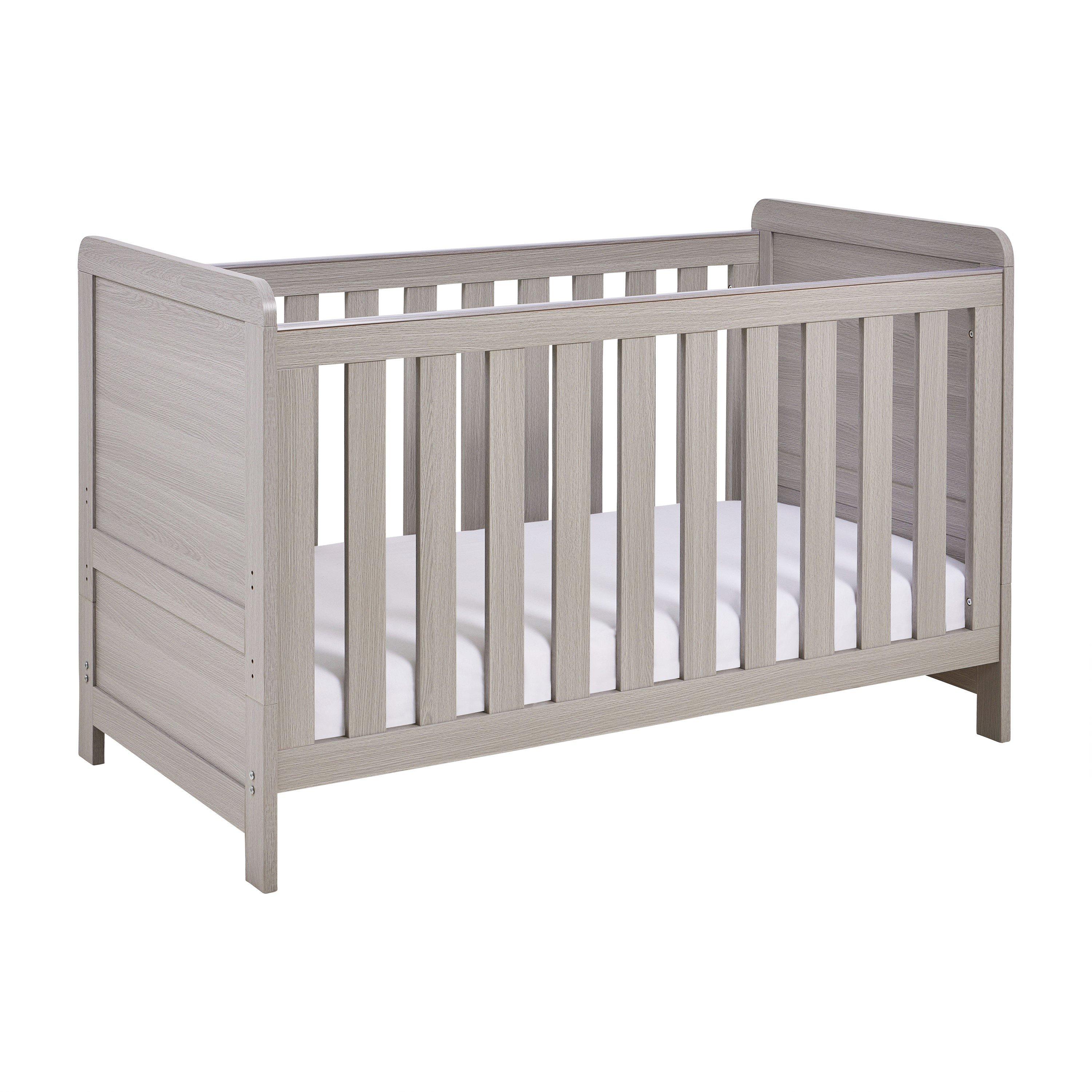 Babymore  Newborn Caro Cot Bed - Grey Wash - Cot Bed
