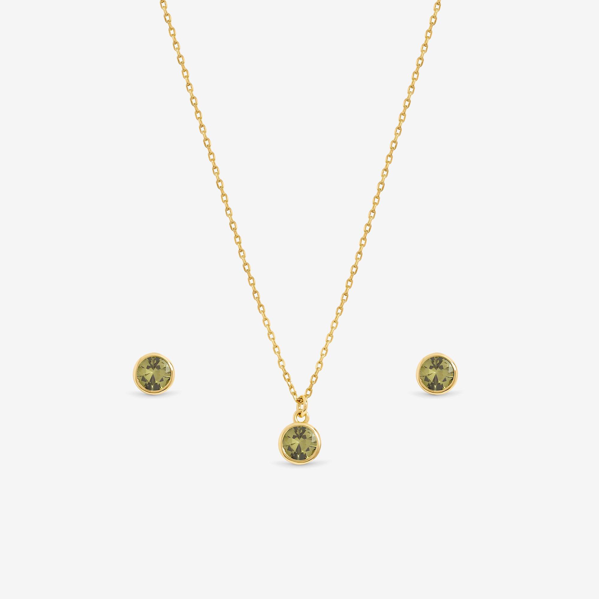 Gold - Jon Richard - 14Ct Gold Plated Birthstone Bezel Set - August - 2