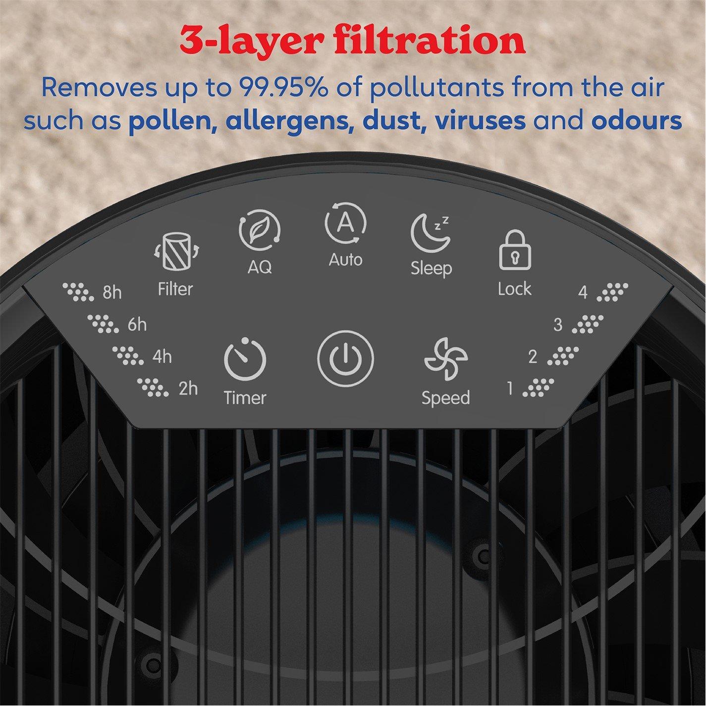 Black - Russell Hobbs - RHAP2831B Clean Air Style Air Purifier in Black - 7