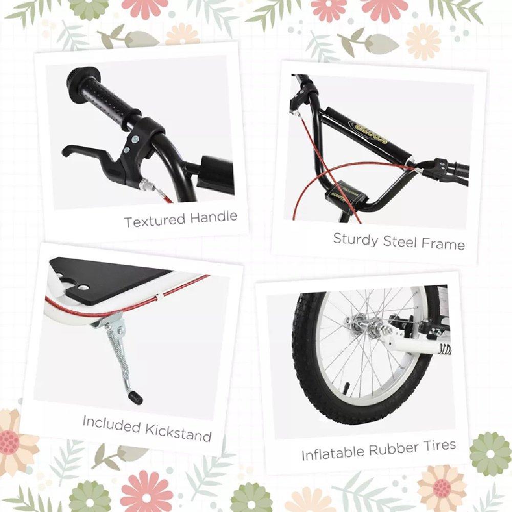 White - HOMCOM - Kids Adjustable Height Kick Scooters Dual Brakes - 4