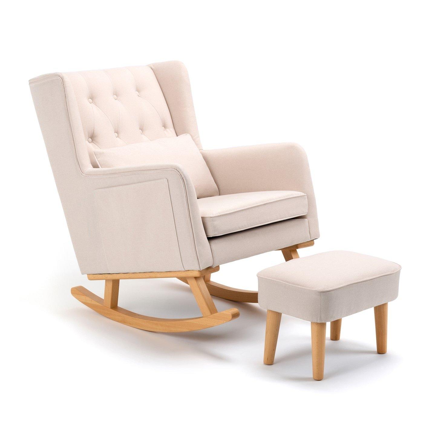 Freemans Cream Lux Nursing Chair With Stool - Image 6