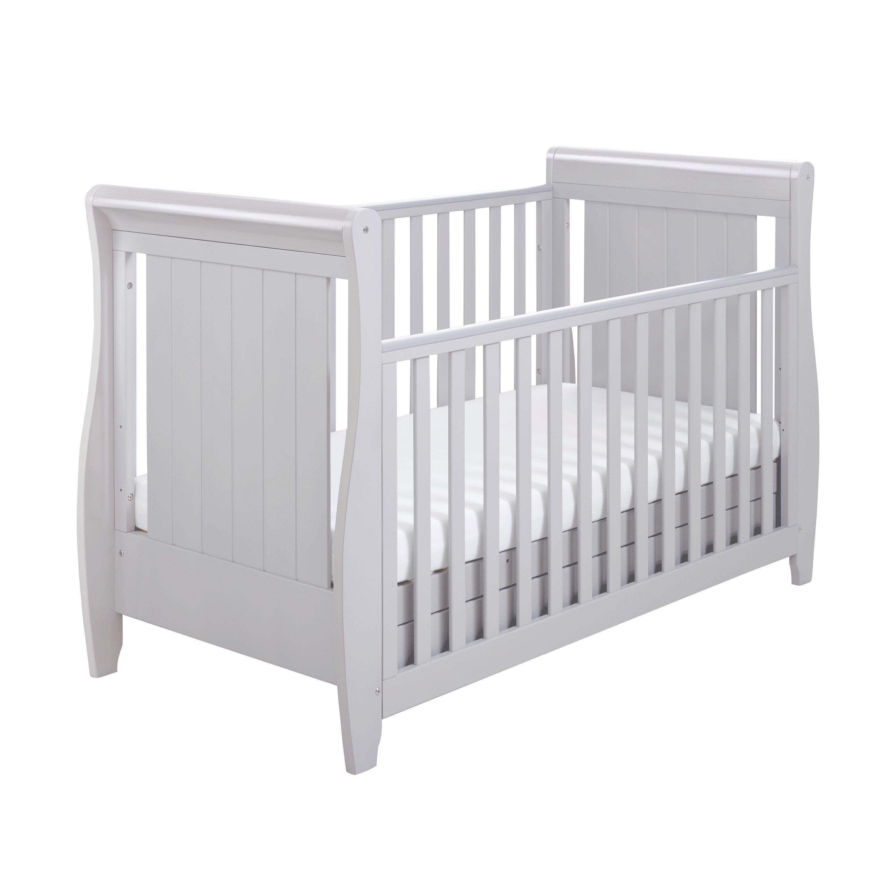 Grey - Babymore - Babymore Stella Sleigh Dropside Cot Bed - 6