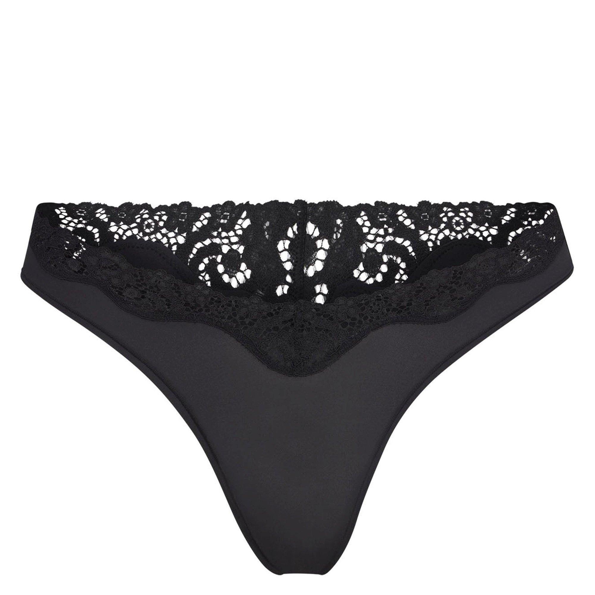 BLACK - SKIMS - T FITS EVERYBODY LACE THONG