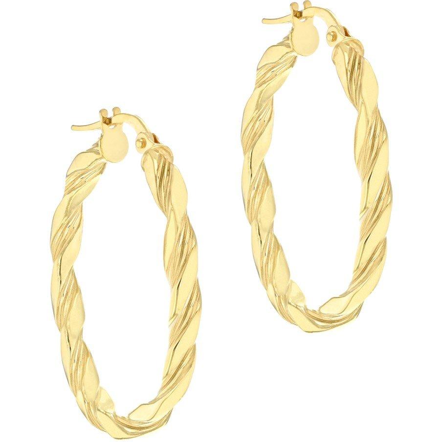 Yellow Gold - Be You - 9ct Gold Twist Hoop Earrings - 2