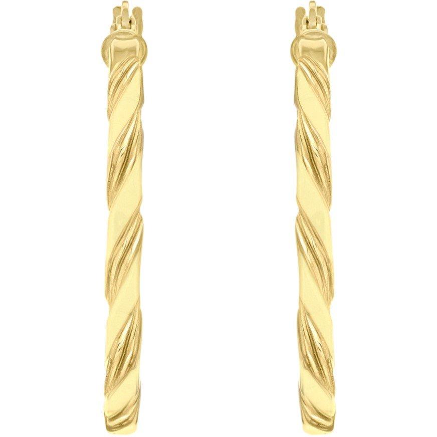 Yellow Gold - Be You - 9ct Gold Twist Hoop Earrings - 3