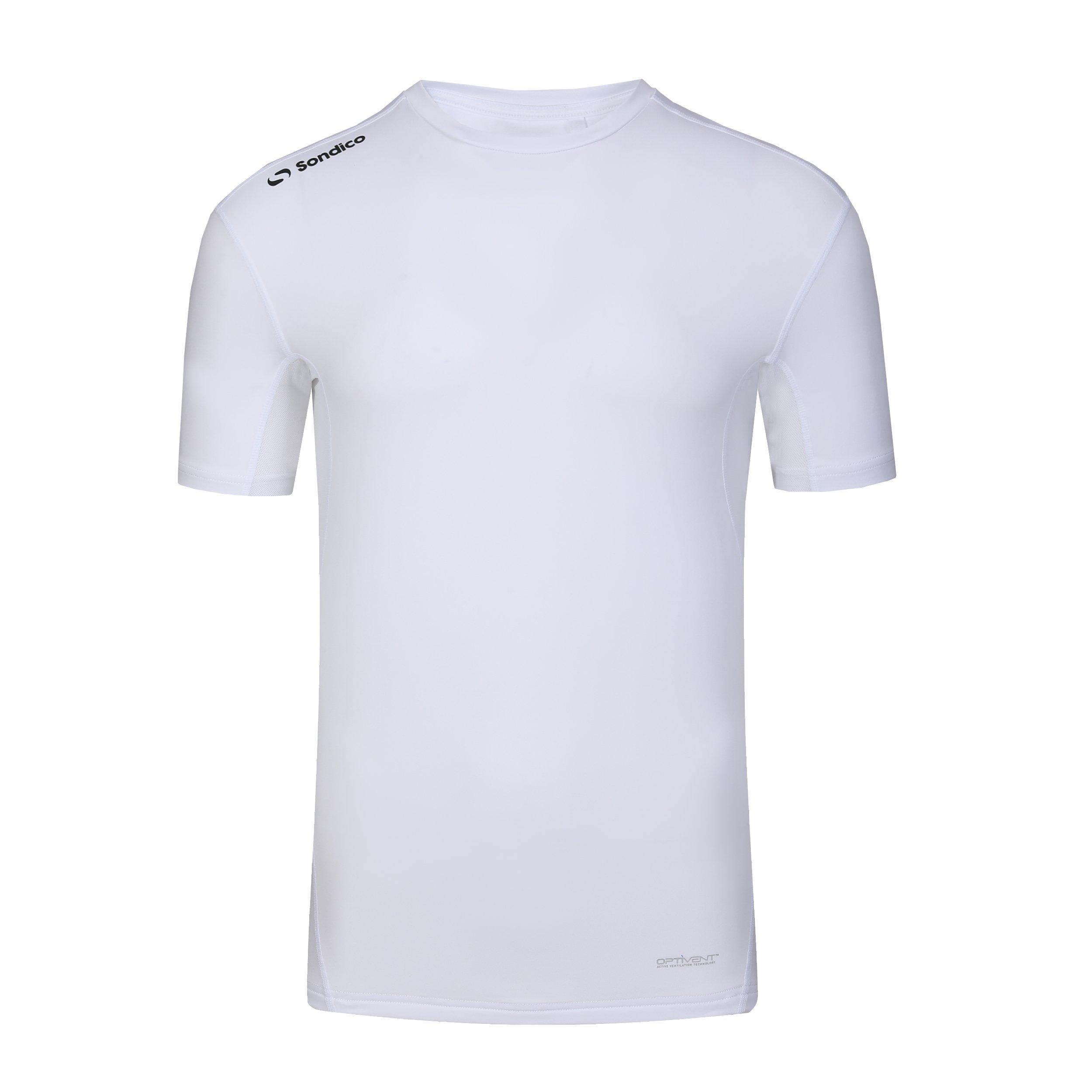 Sondico Men's Core Base Short Sleeves - White - 2XL