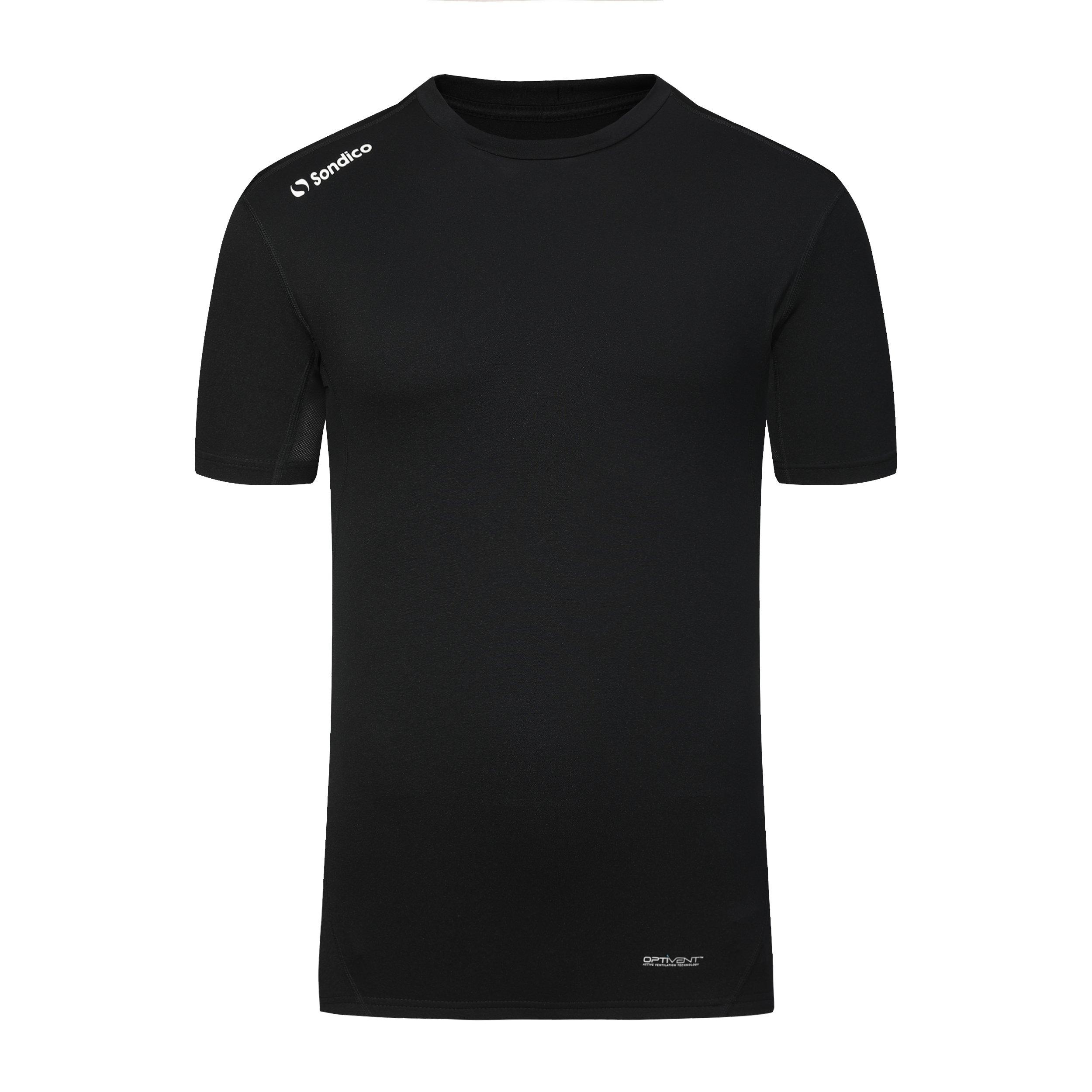 Sondico Men's Core Base Short Sleeves - Black - M