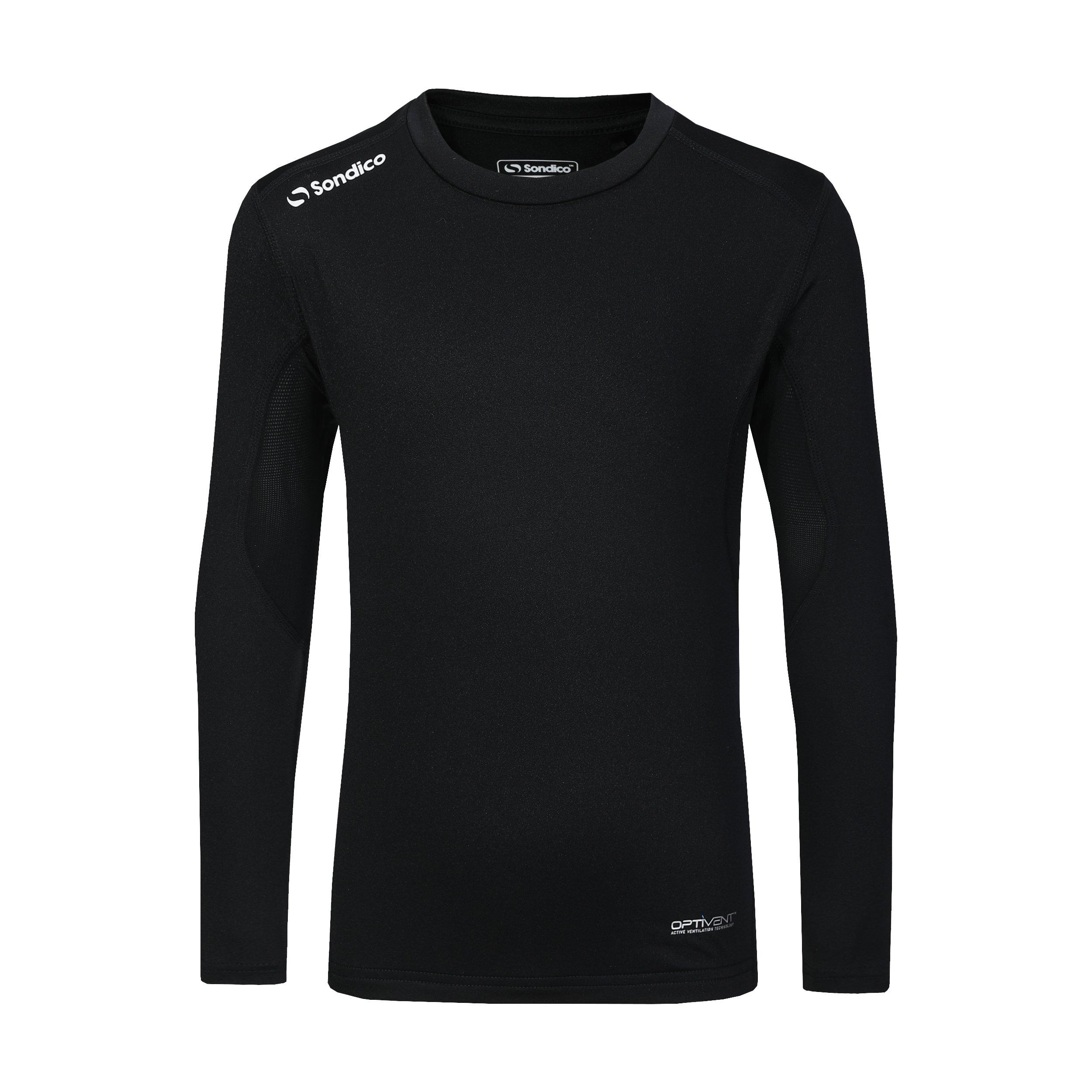 Sondico Boys Long Sleeved Core Base Layer Junior - Black - 3-4 Yrs