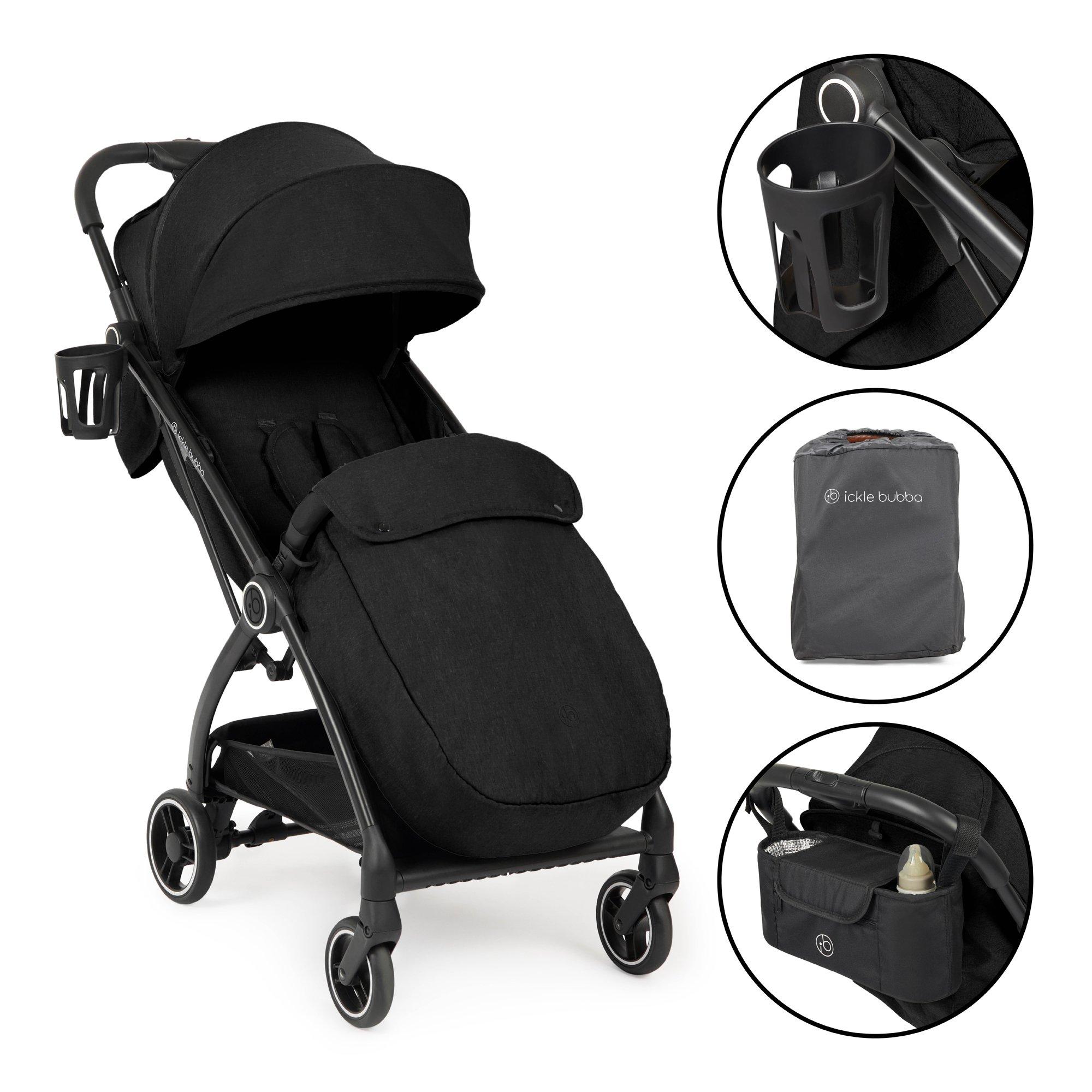 Ickle Bubba  Newborn Aries Autofold Stroller - Prime - Black - one