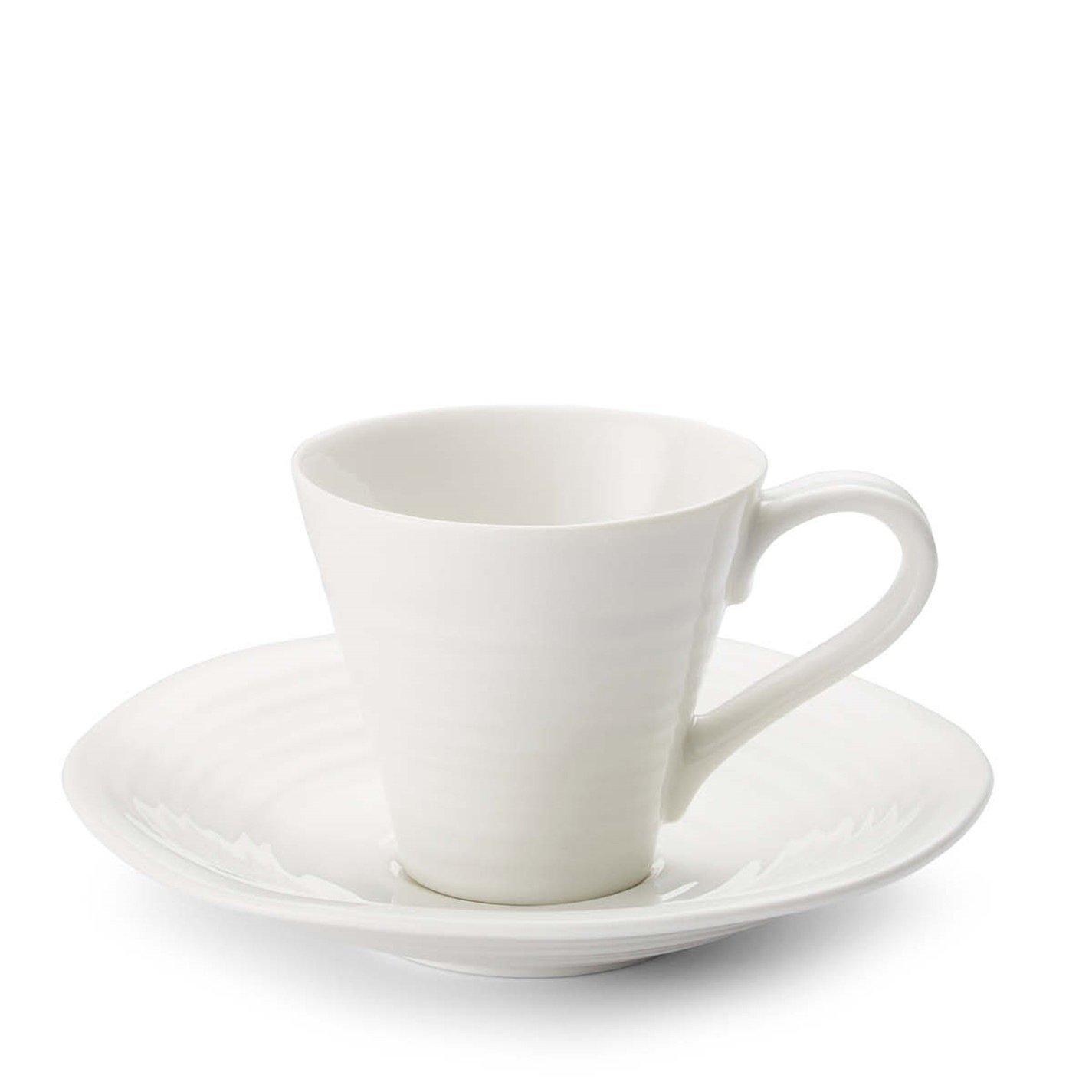 White - Portmeirion - Sophie Conran Set of 2 Espresso Cup   Saucers - 2