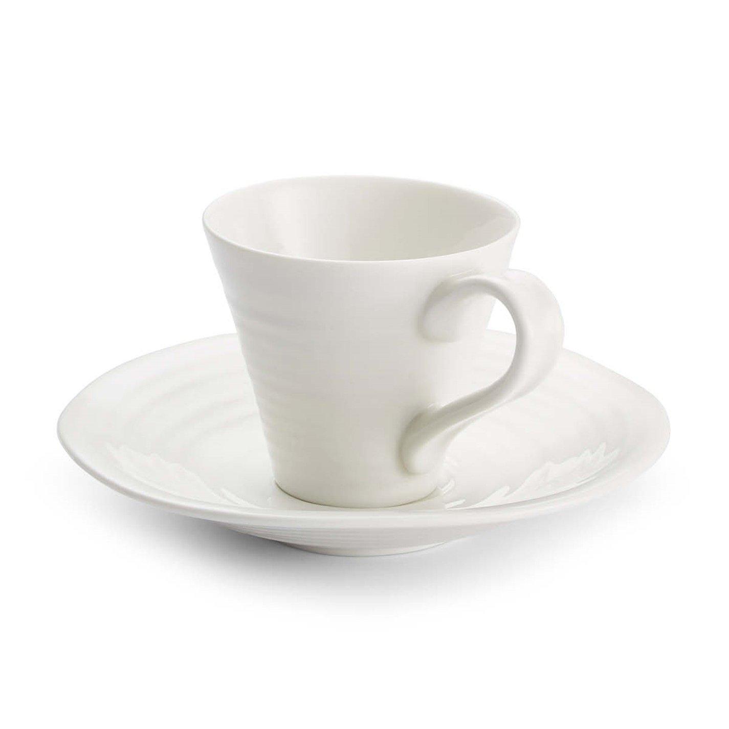 White - Portmeirion - Sophie Conran Set of 2 Espresso Cup   Saucers - 3