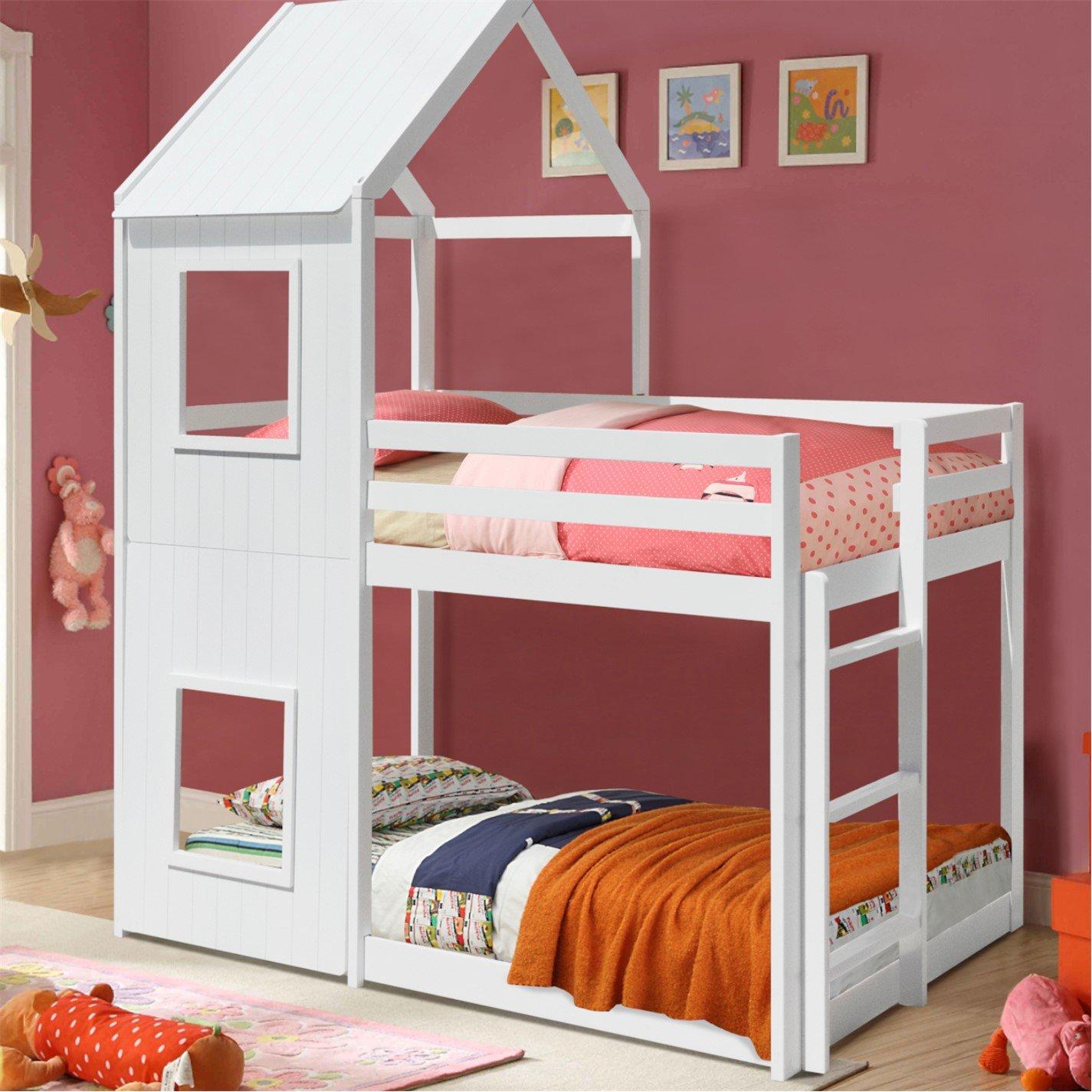 House Shaped Bunk Bed with Mattresses