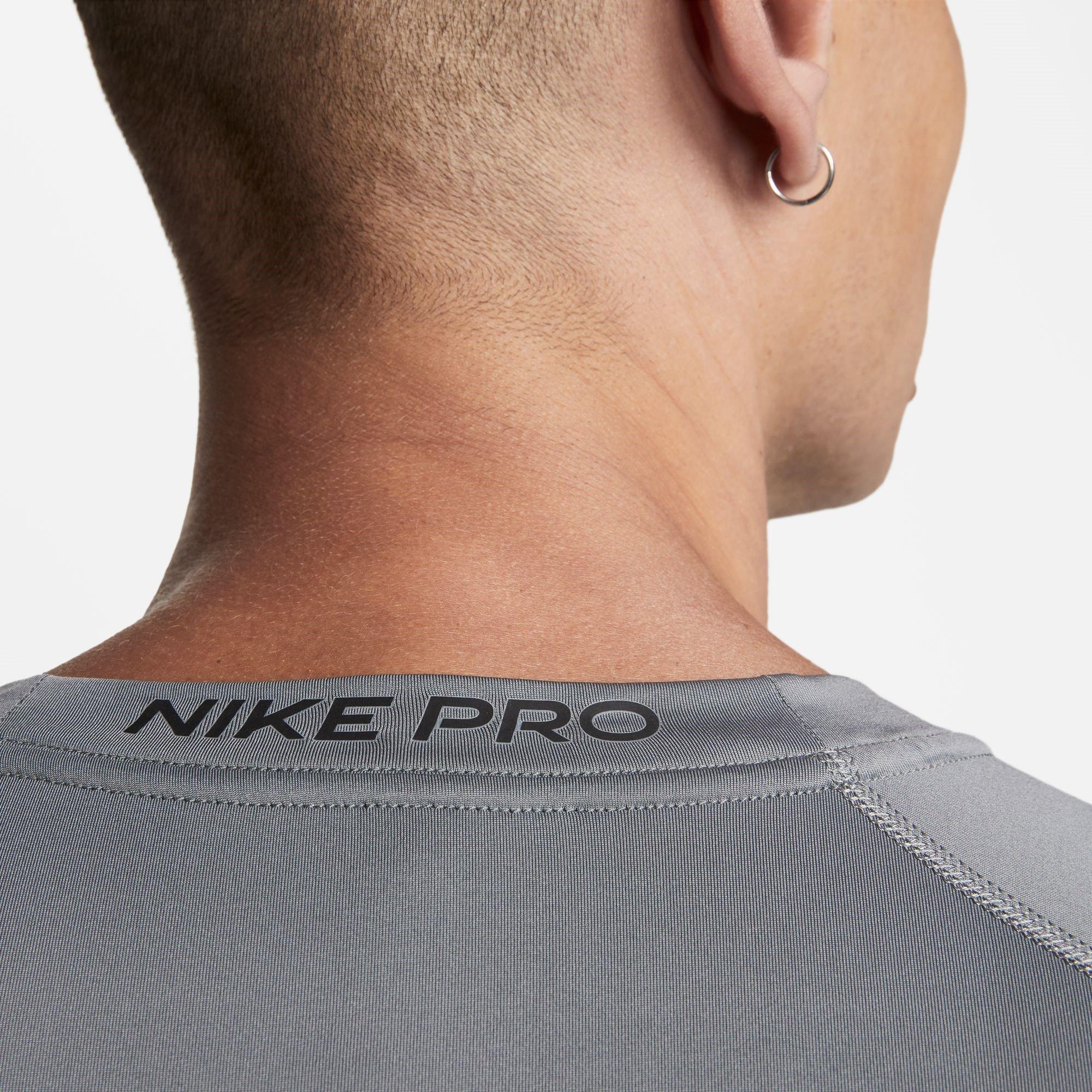 Grigio - Nike - Pro Men's Tight Fit Short-Sleeve Top - 5