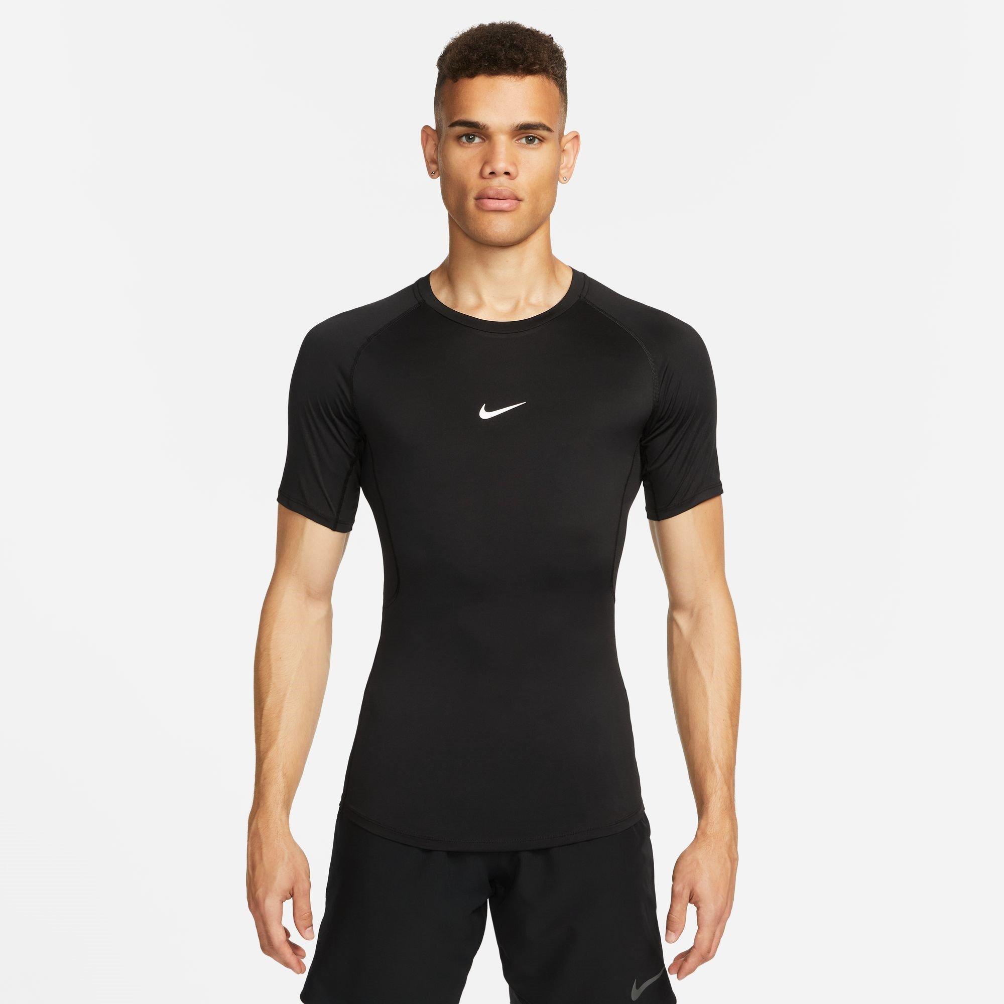 Nike Men's Pro Tight Fit Short-Sleeve Top - Black - XL